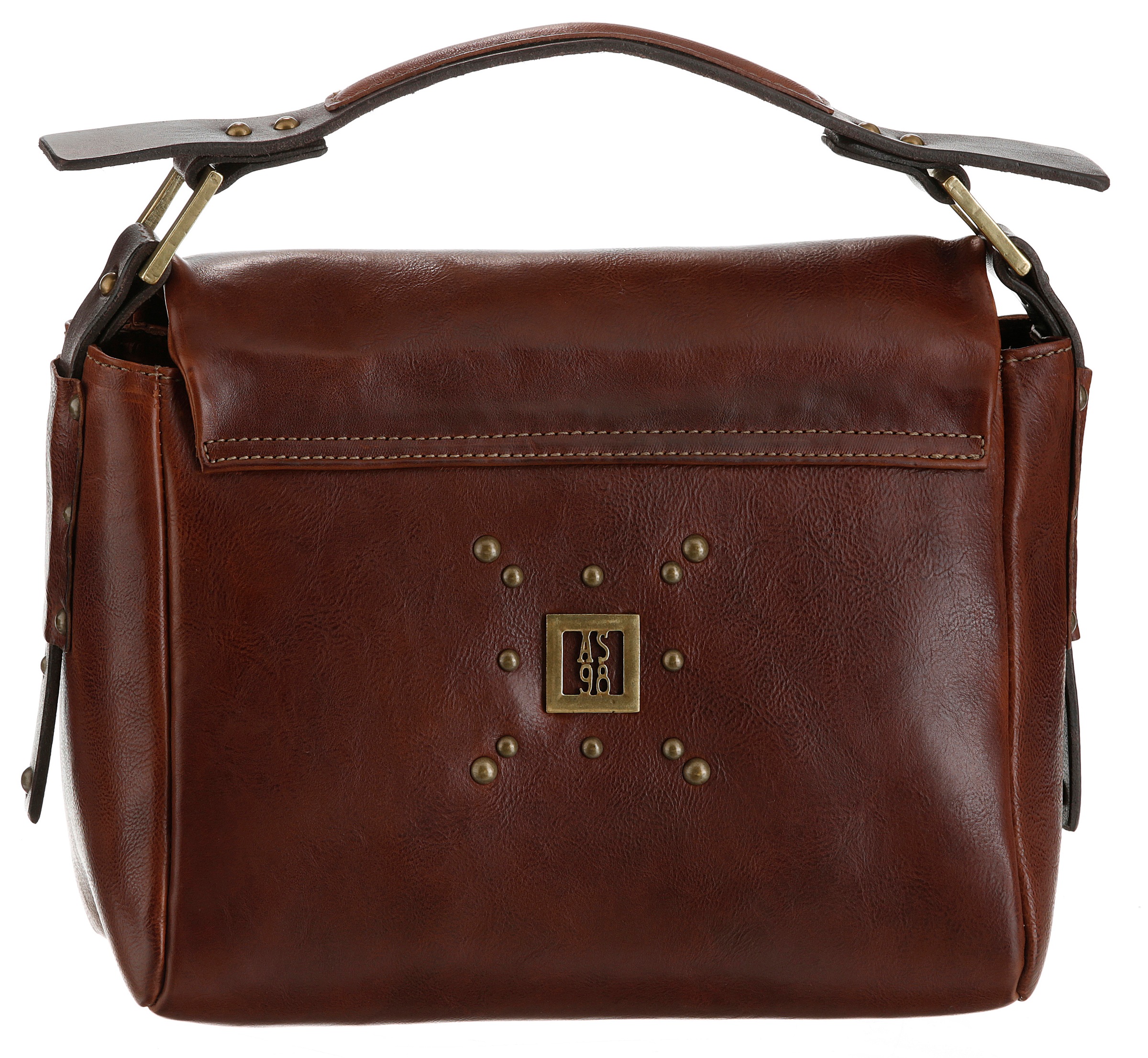 A.S.98 Umhängetasche aus echtem Leder mit Nietenverzierung GU8651