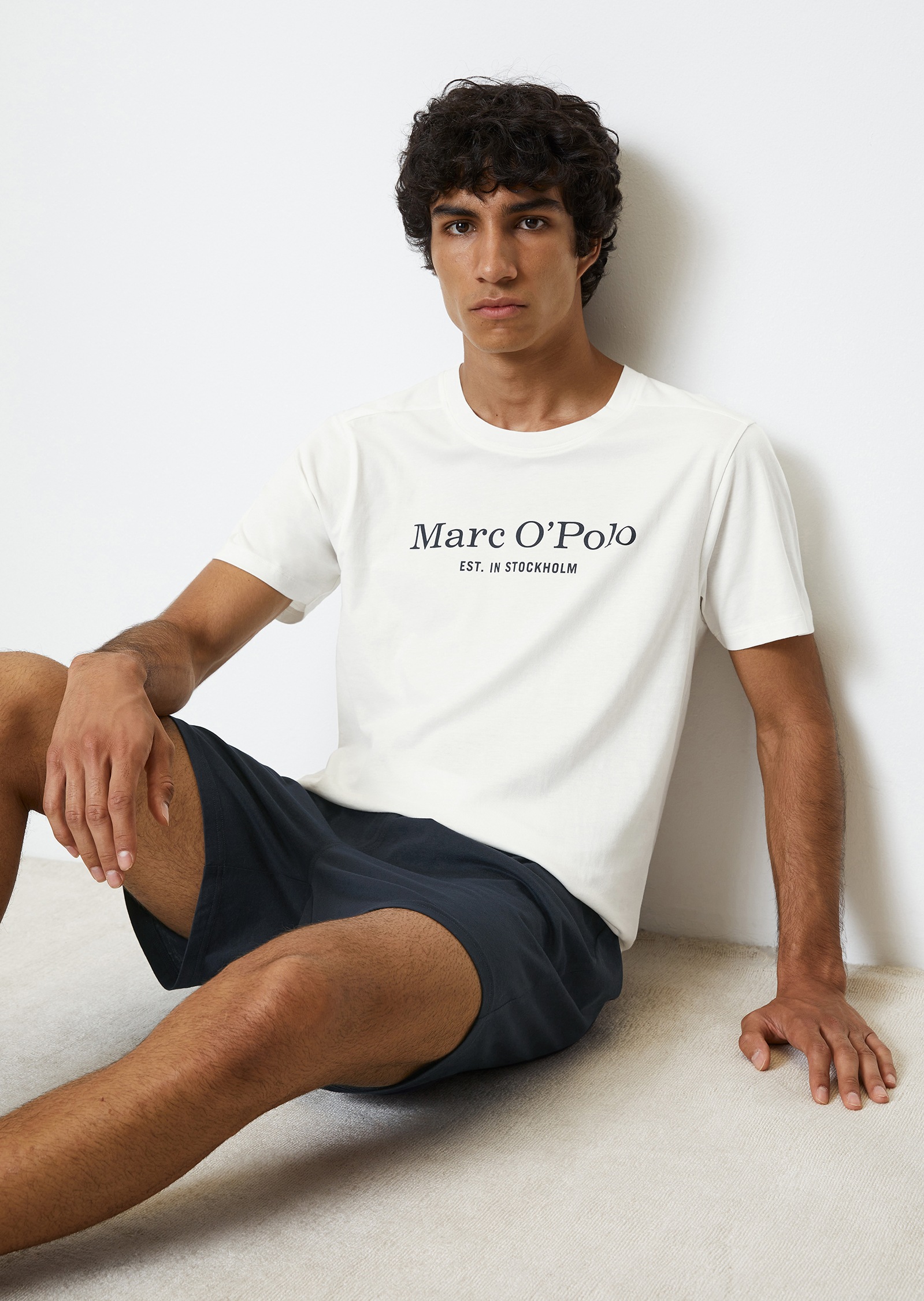 Marc O'Polo Shorty, (2 tlg.), Kurzarm, Shorts, Rundhalsausschnitt, Baumwolle