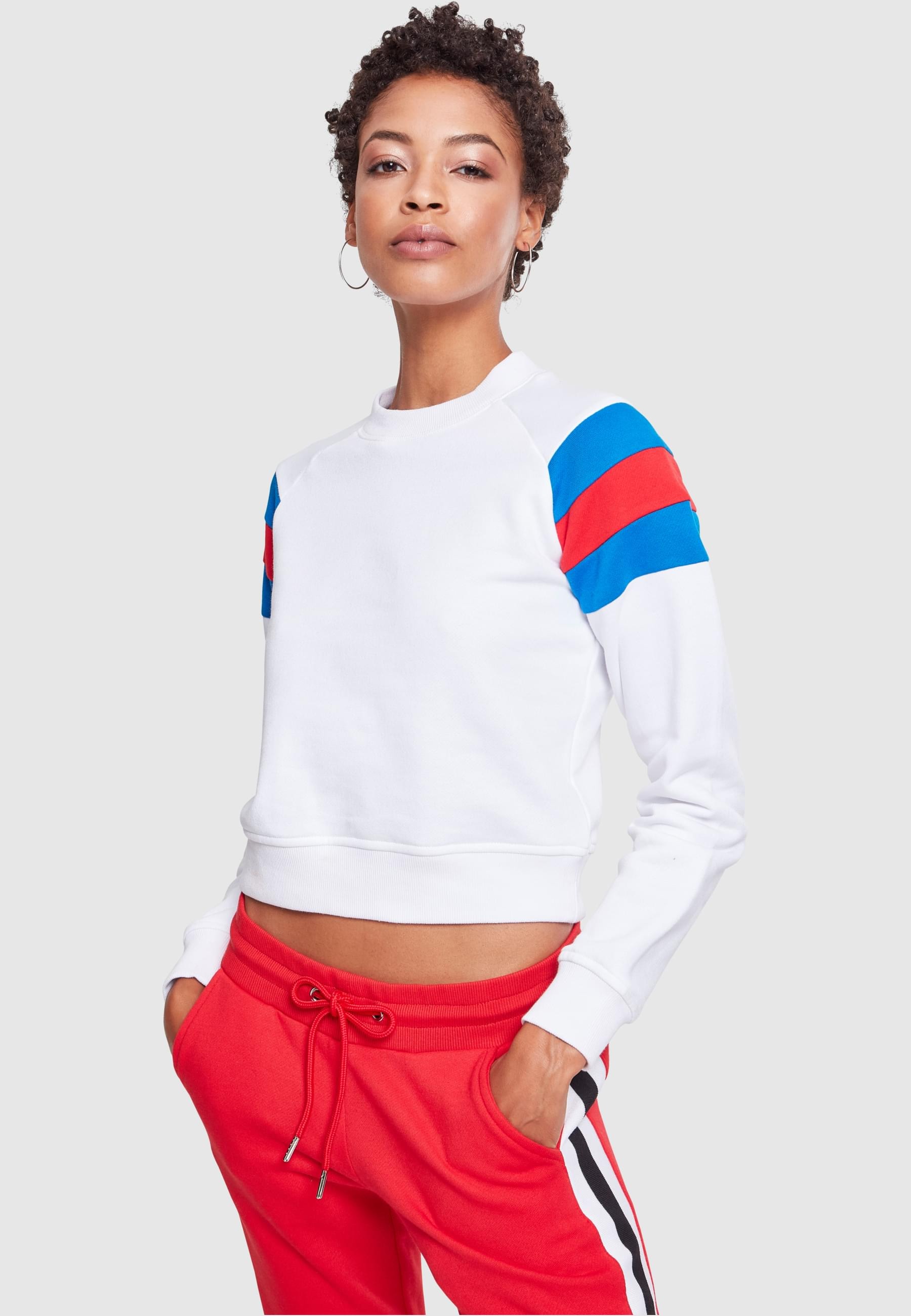 URBAN CLASSICS Sweatshirt »Urban Classics Damen Ladies Sleeve Stripe Crew«, (1 tlg.)