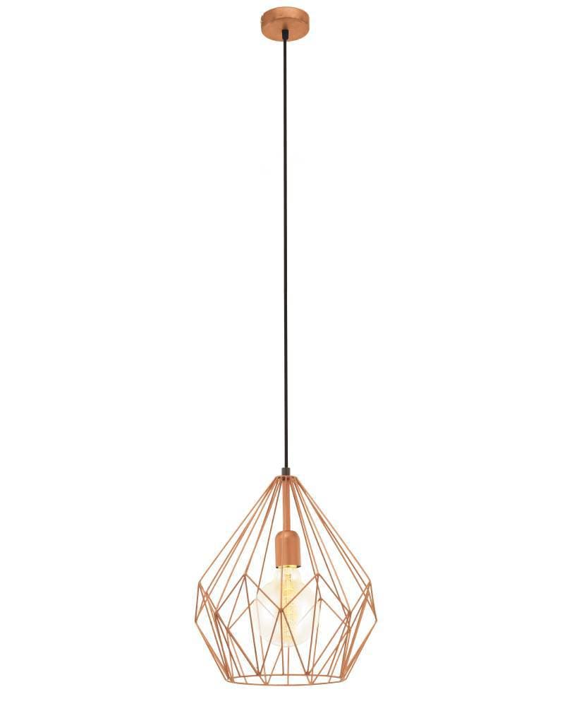EGLO Pendelleuchte »CARLTON Hängeleuchte, Kupfer, Stahl, exkl. Leuchtmittel, Retro« E27 Vintage Pendellampe, 1 flammig, Drahtgeflecht, Industrial, 110x31cm