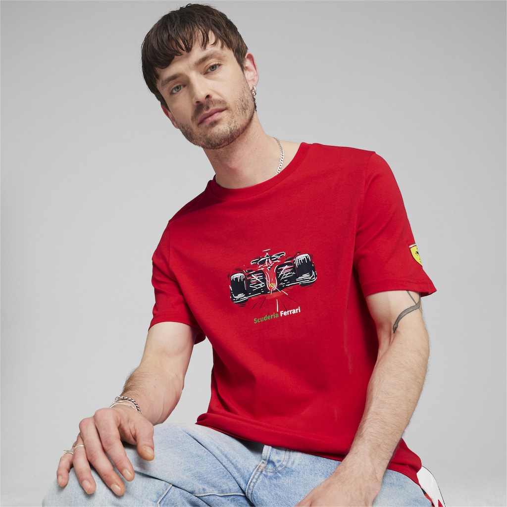 PUMA T-Shirt »Scuderia Ferrari Race Motorsport T-Shirt mit Grafik Herren«