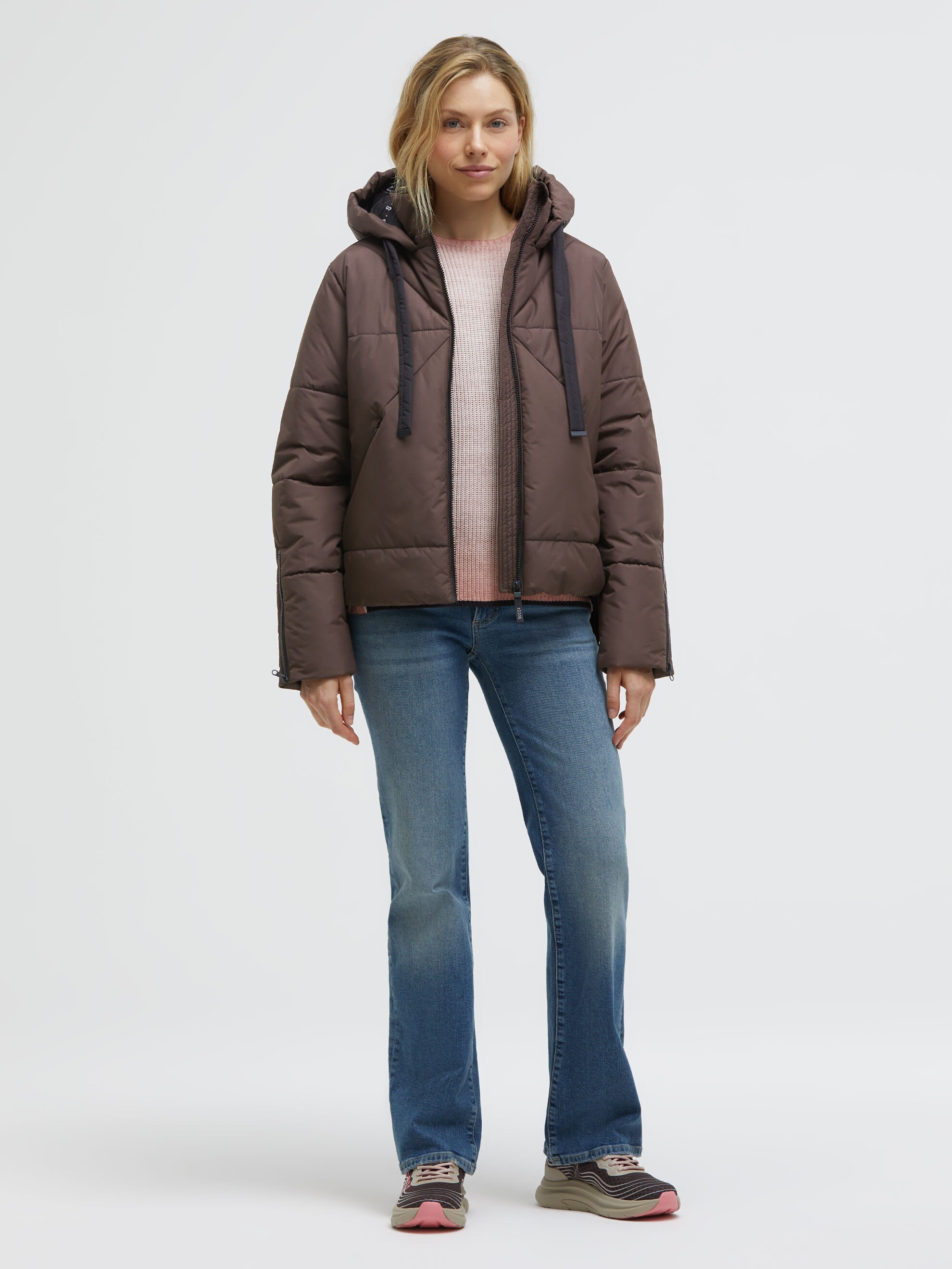 SOCCX Winterjacke mit Kapuze mit Reißverschluss an den Einschubtaschen
