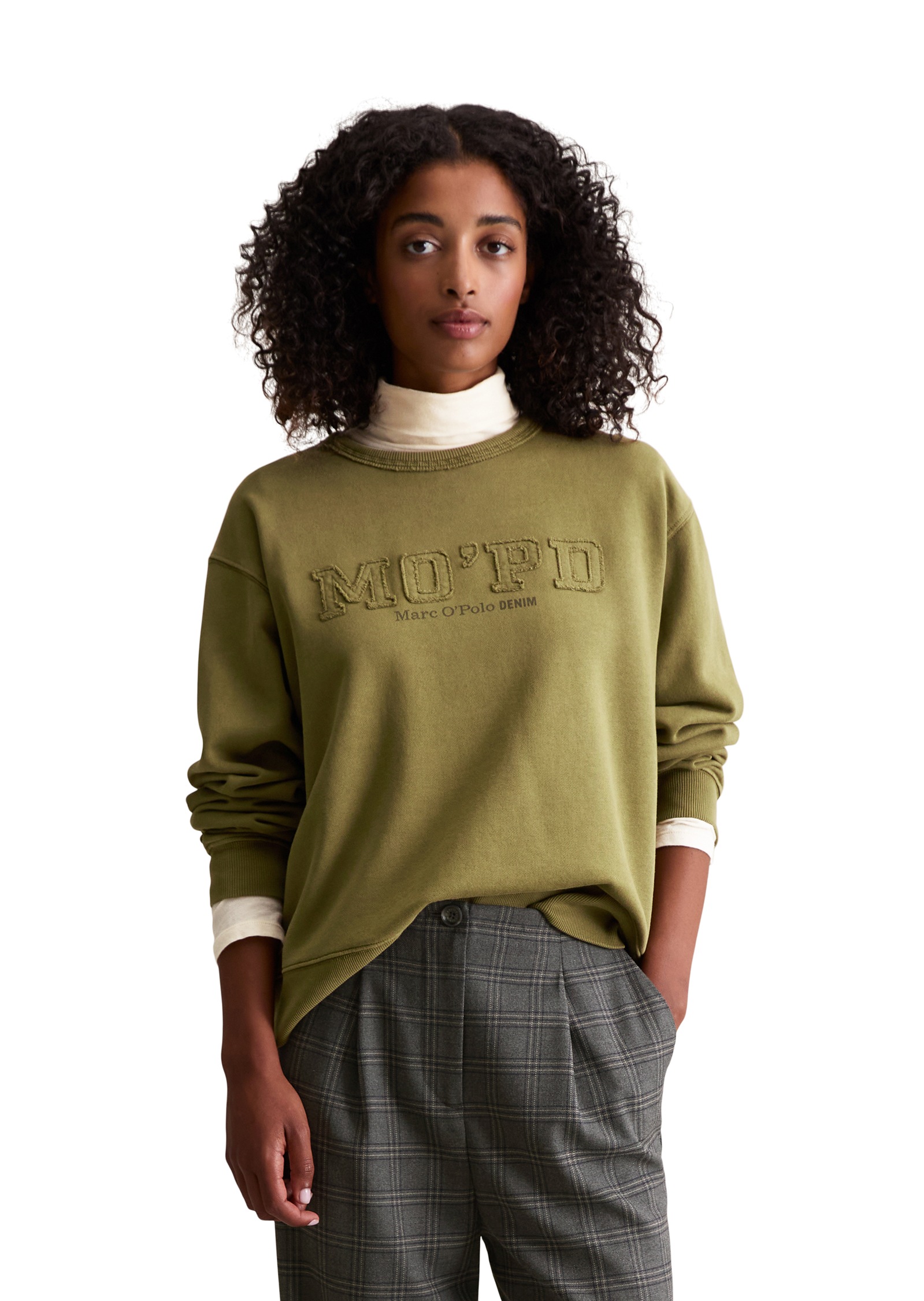 Marc OPolo DENIM Sweatshirt Rundhalsausschnitt, Relaxed fit, Garment-Dye-Fä günstig online kaufen