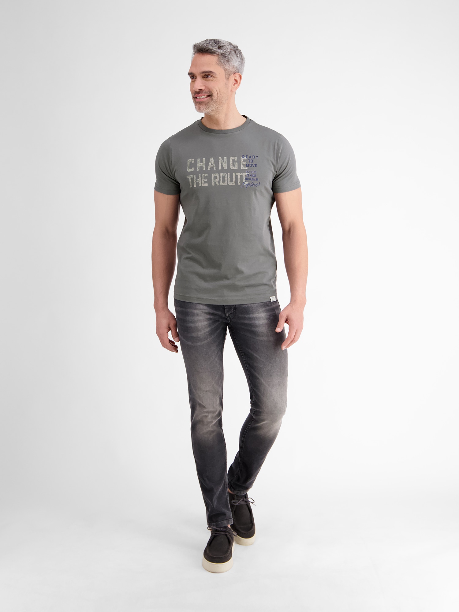 LERROS T-Shirt »LERROS Unifarbenes T-Shirt mit Print«