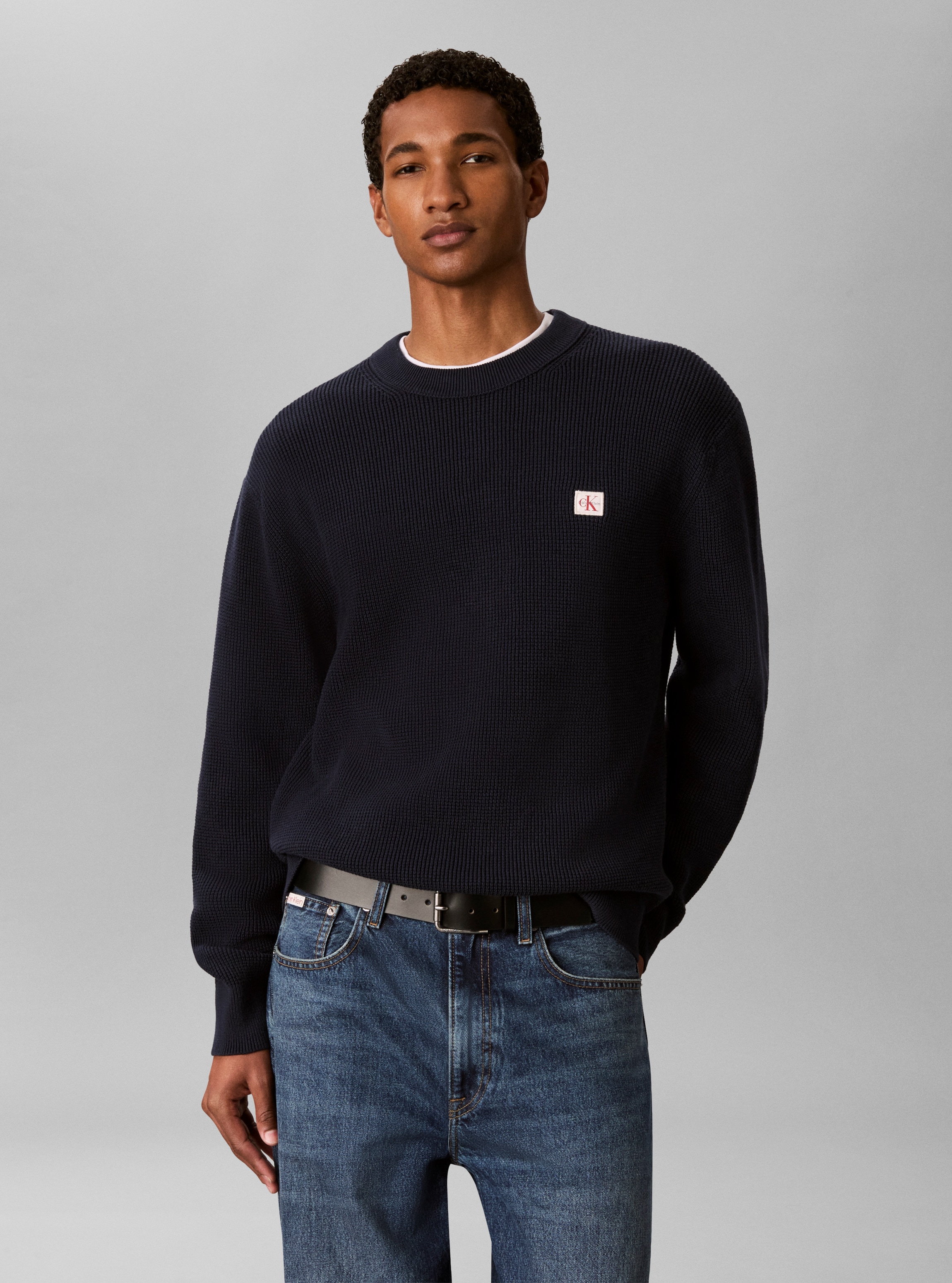 Calvin Klein Jeans Strickpullover Strukturstrick, Regular Fit