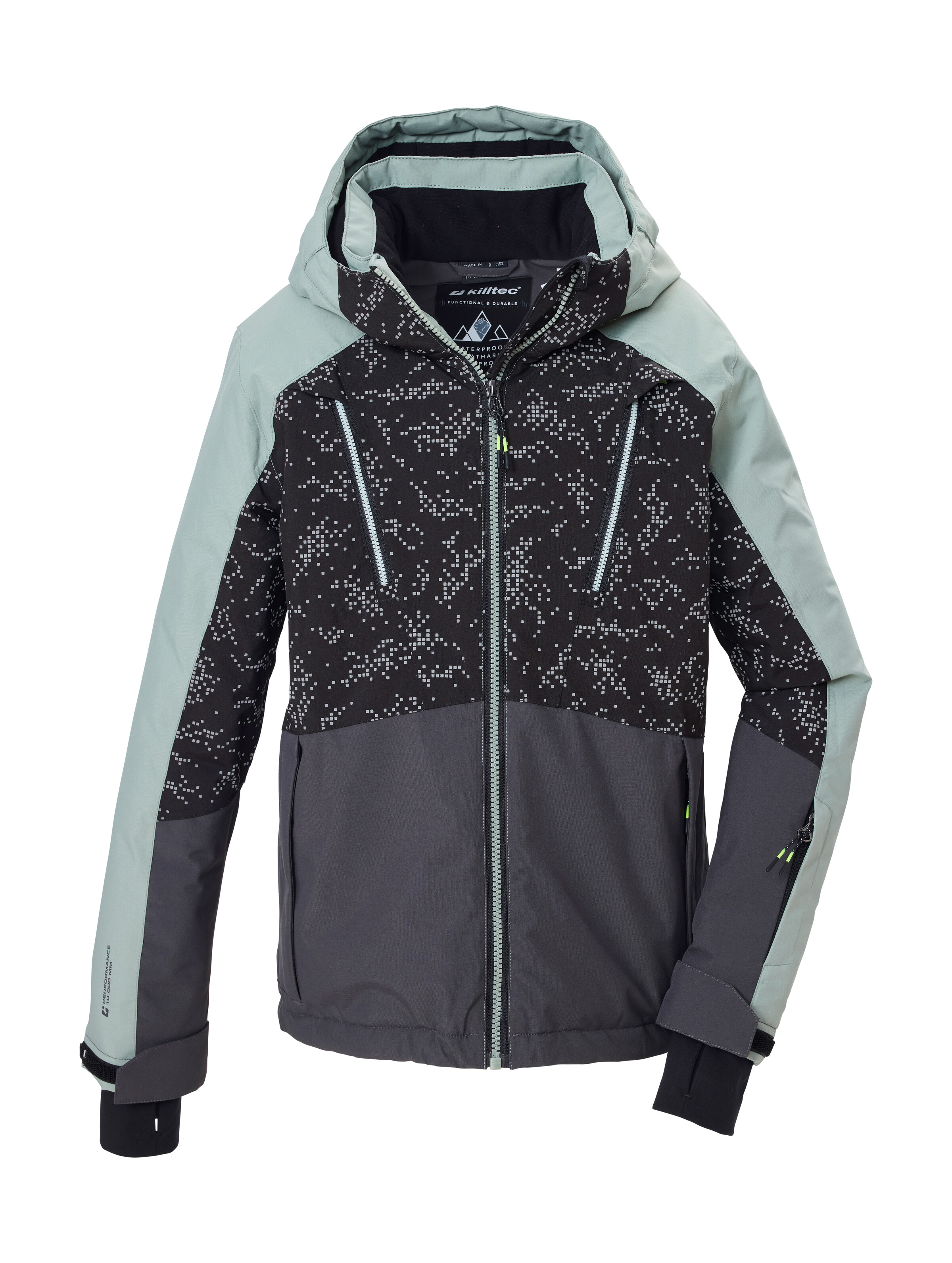 Killtec Skijacke "KSW 208 BYS SKI JCKT" Wind- und wasserdicht, Schneefang, All-over-Print