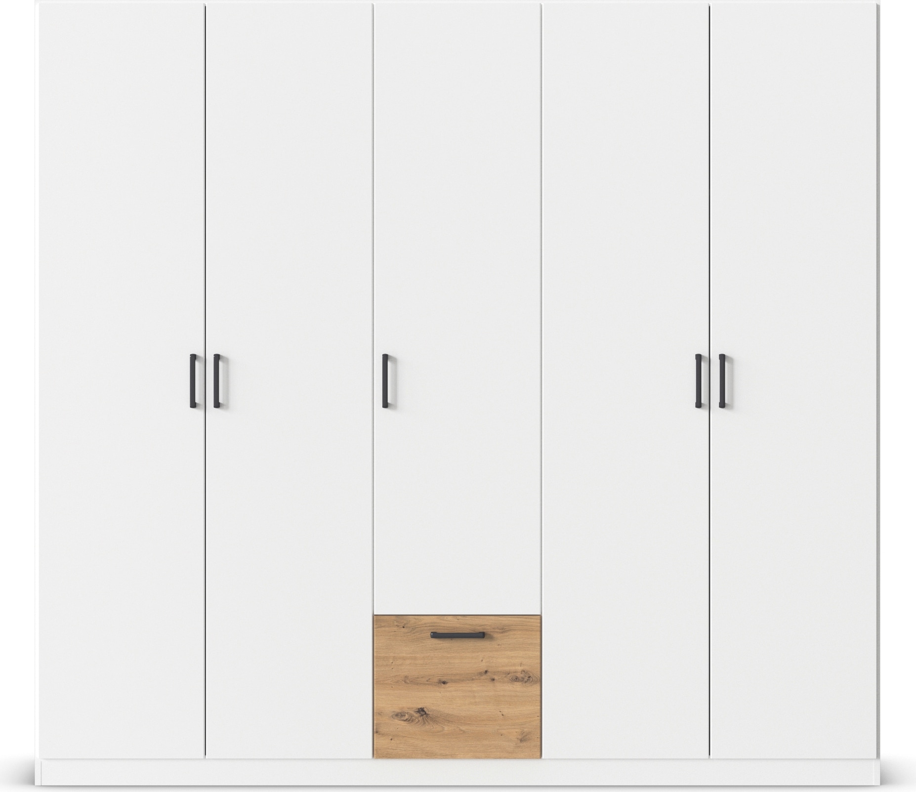 rauch Drehtürenschrank »Kleiderschrank Schrank Garderobe Wäscheschrank BARI«, mit Schubasten mittig, moderner Griff in Graumetallic MADE IN GERMANY