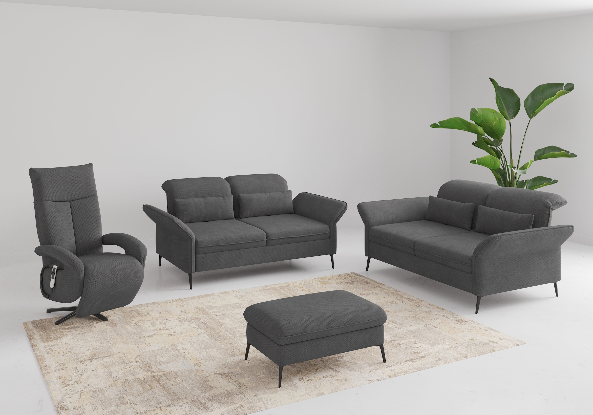 sit&more 3-Sitzer »Emely«, mit Sitztiefenverstellung, optional mit Bettfunktion