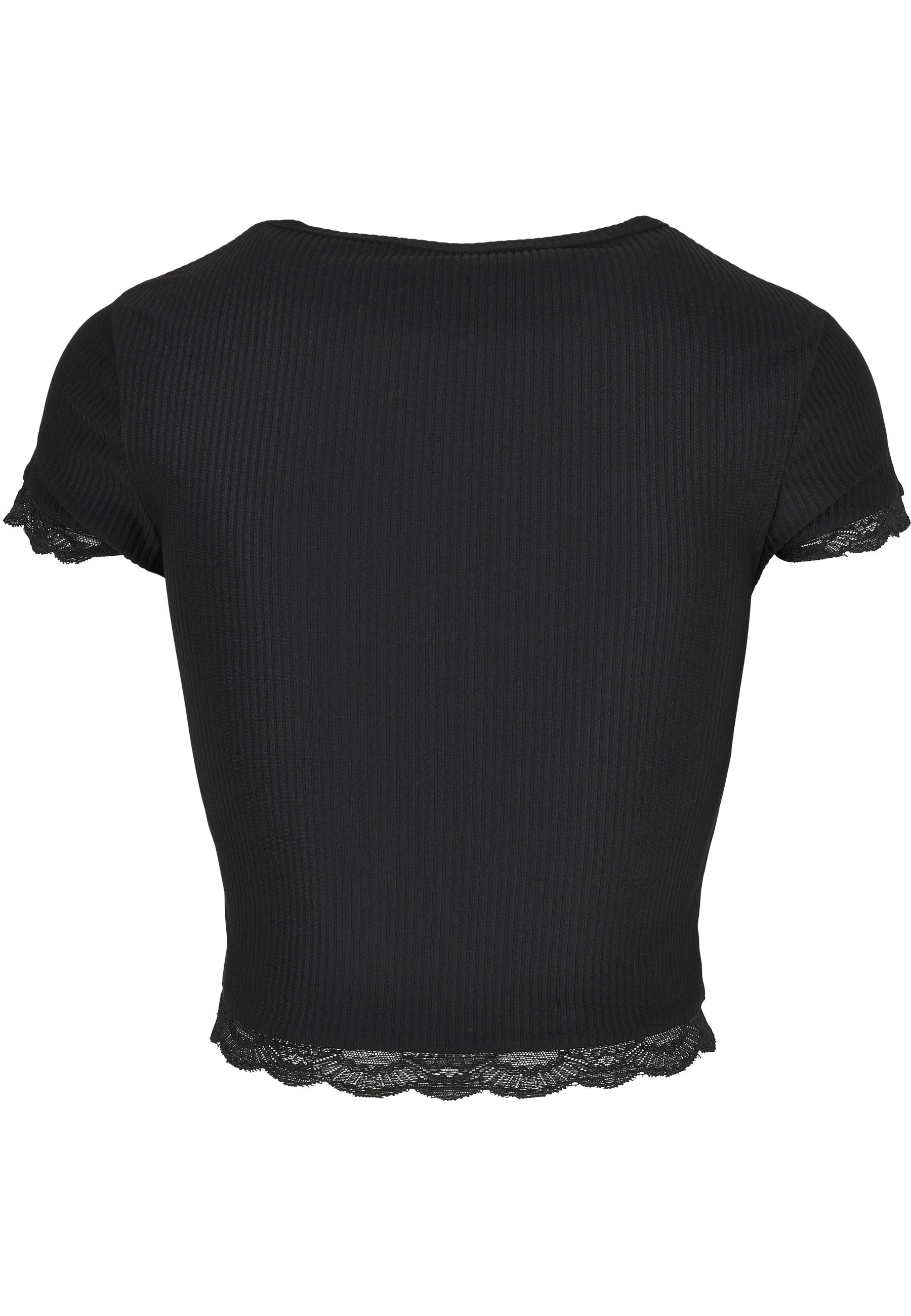 URBAN CLASSICS T-Shirt "Urban Classics Damen Ladies Cropped Lace Hem Tee" 1 günstig online kaufen