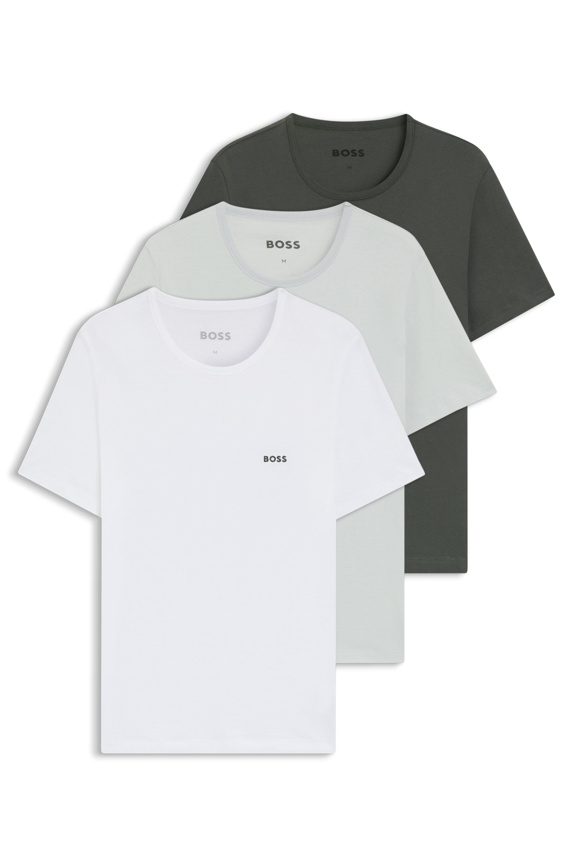BOSS T-Shirt "TShirtRN 3P Classic" Packung, 3 Stk. tlg. mit BOSS Stickerei günstig online kaufen