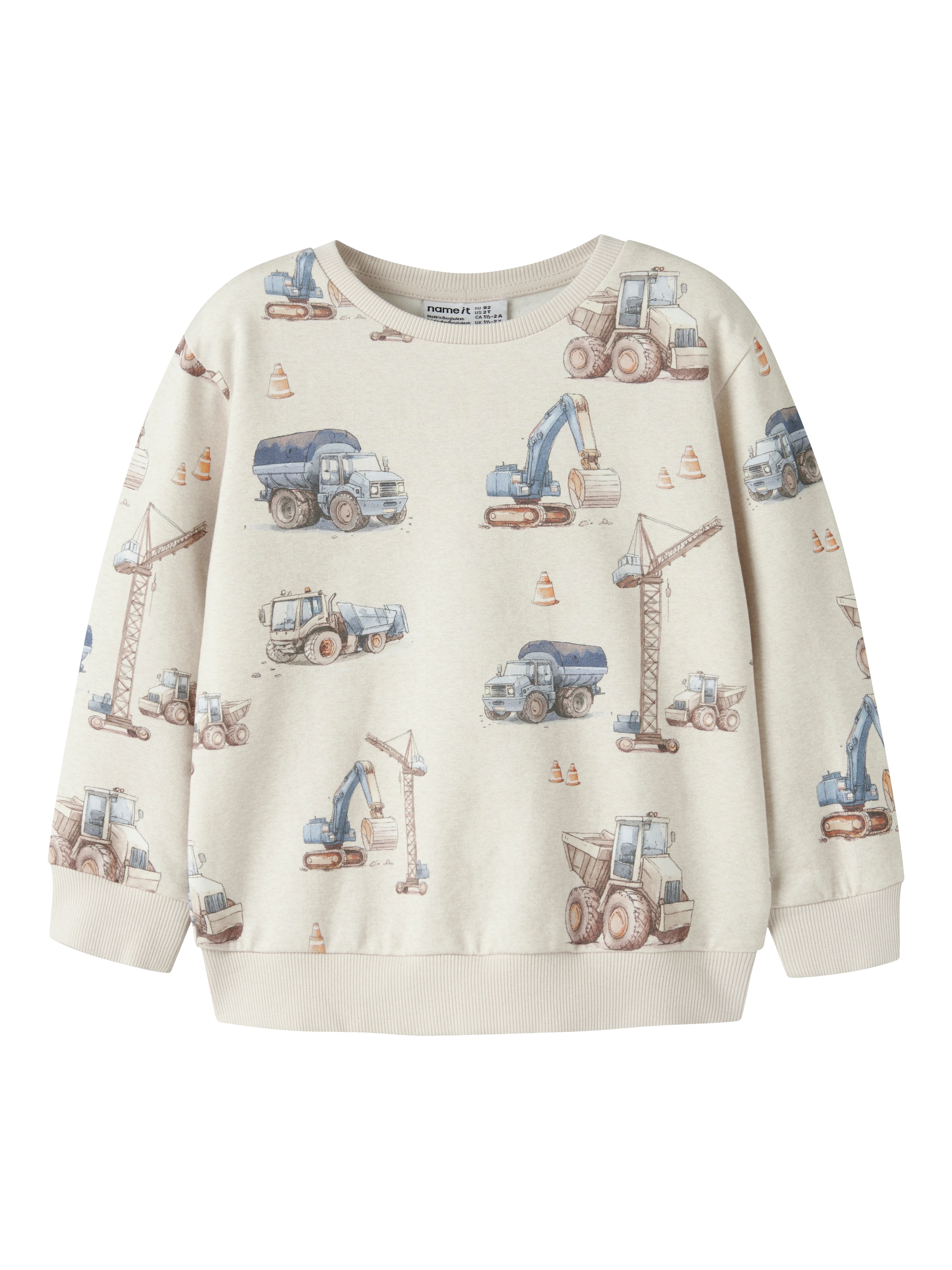 Name It Sweatshirt "Nmmnelson Ls Nreg Sweat Bru Box", Baumwollmischung, Regular Fit