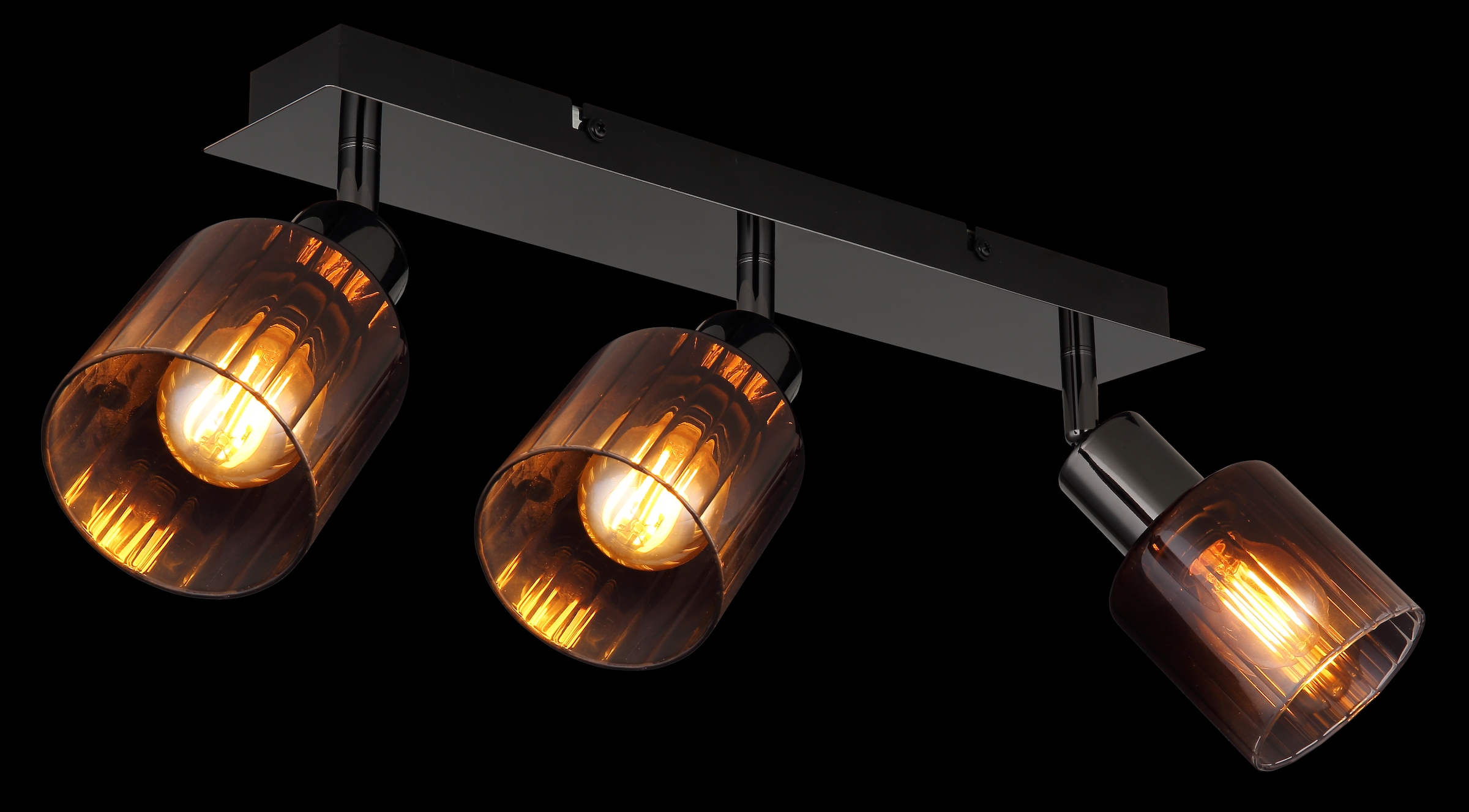 GLOBO LIGHTING Deckenstrahler »SATELLA«, Leuchtmittel E14 | ohne Leuchtmittel, Deckenspot/schwarz/Glas kupferfarben/Flur/Wohnzimmer