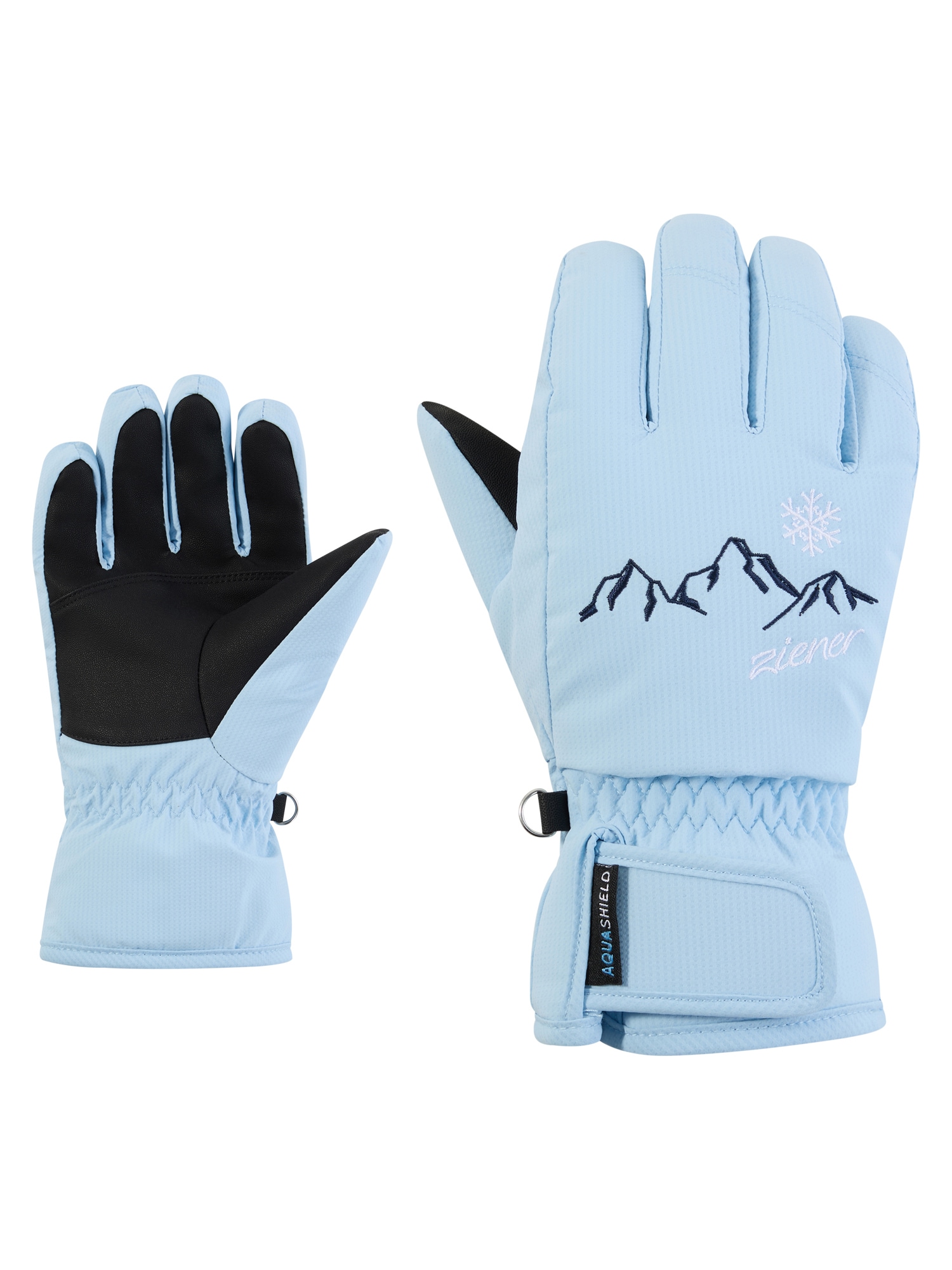 Ziener Skihandschuhe "LAILLA-Z AQUASHIELD MÄDCHEN" wasserdicht, winddicht, atmungsaktiv, warm, bestickt