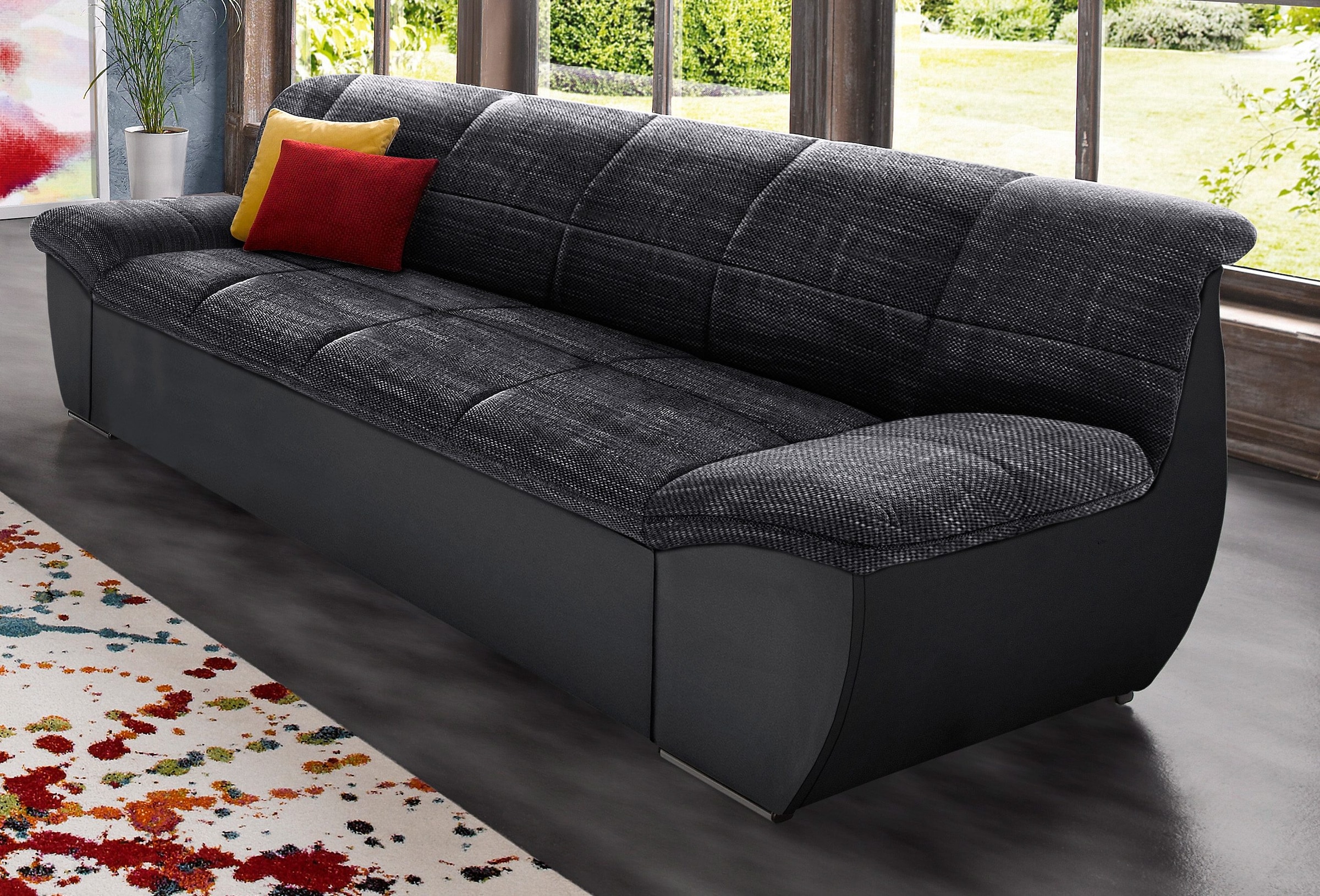 DOMO collection "SPLASH Breite 232 cm, moderne Sitz- und Rückensteppung, komfortabel" flache Armlehnen zum Entspannen