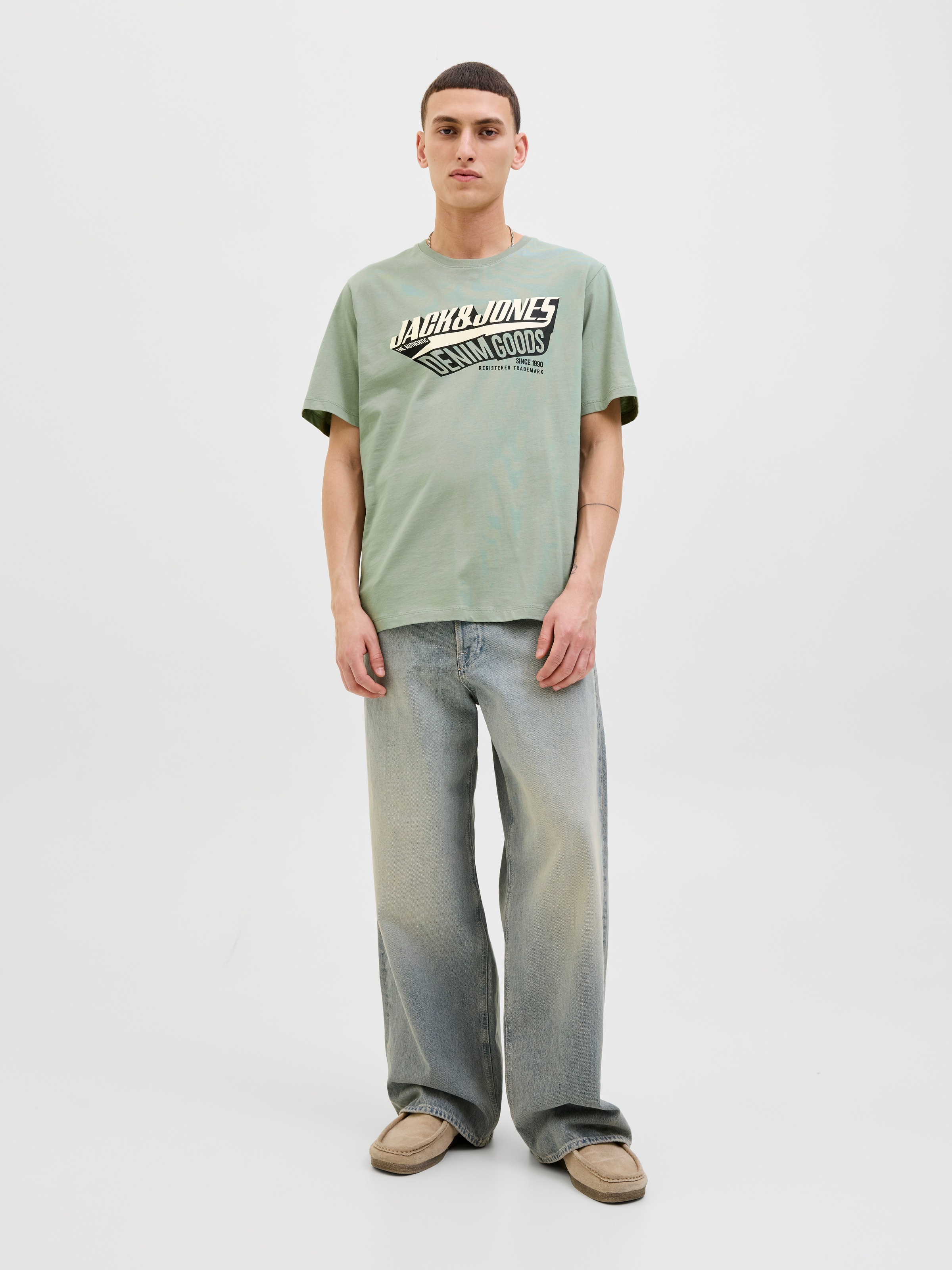 Jack & Jones Rundhalsshirt »JJELOGO TEE SS O-NECK 2 COL AW25 SN«