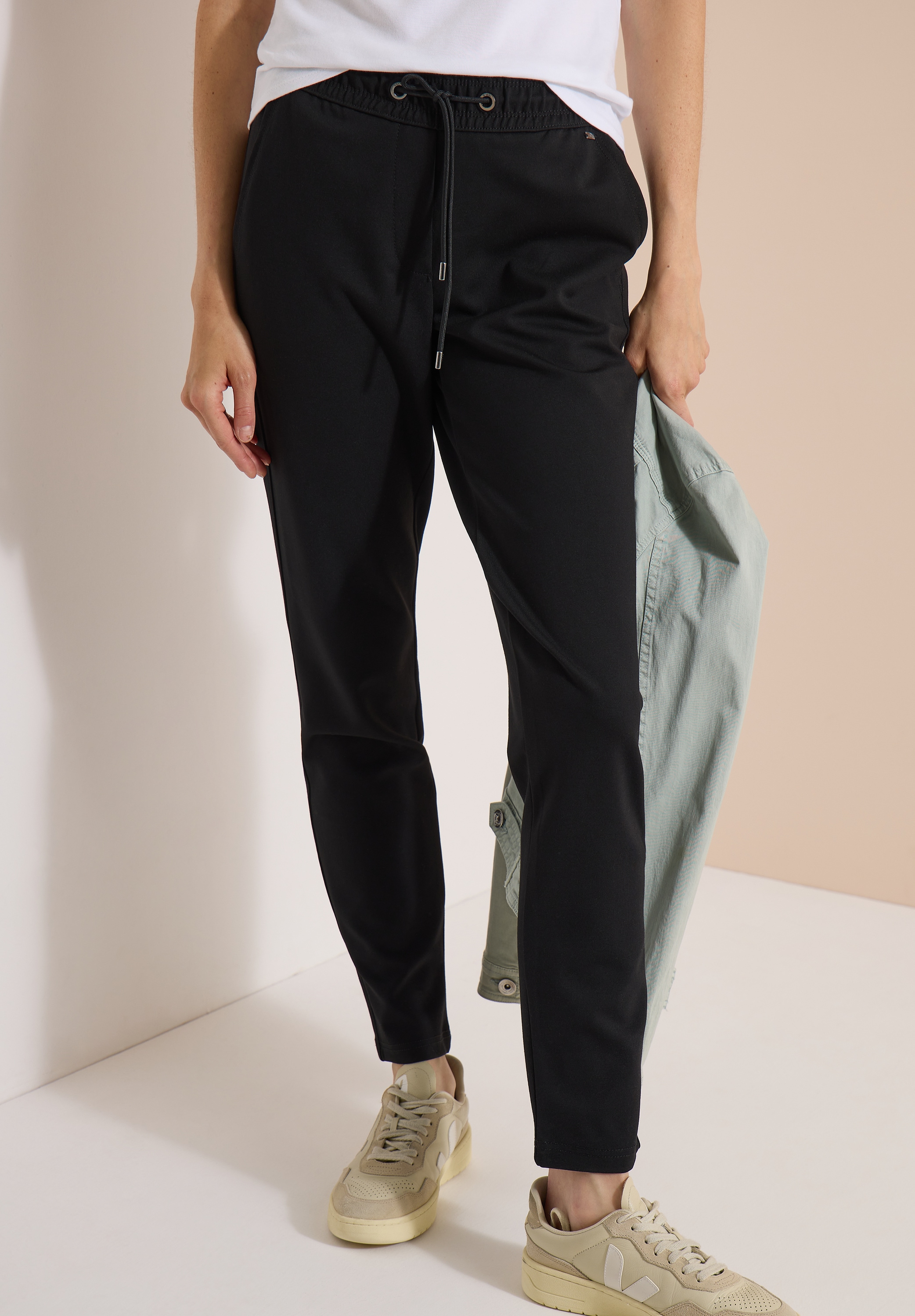 Cecil Stoffhose "Style Tracey" mit elastischem Bund und Tunnelzug