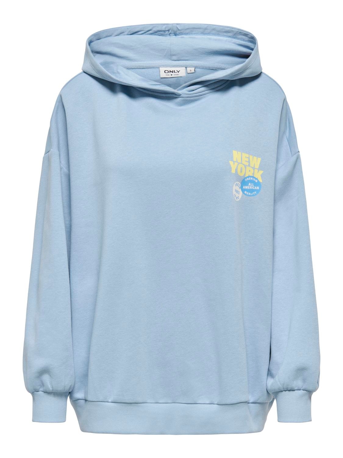 ONLY Sweatshirt "ONLELO L/S PRINT HOOD BOX SWT", Baumwollmischung, regular günstig online kaufen