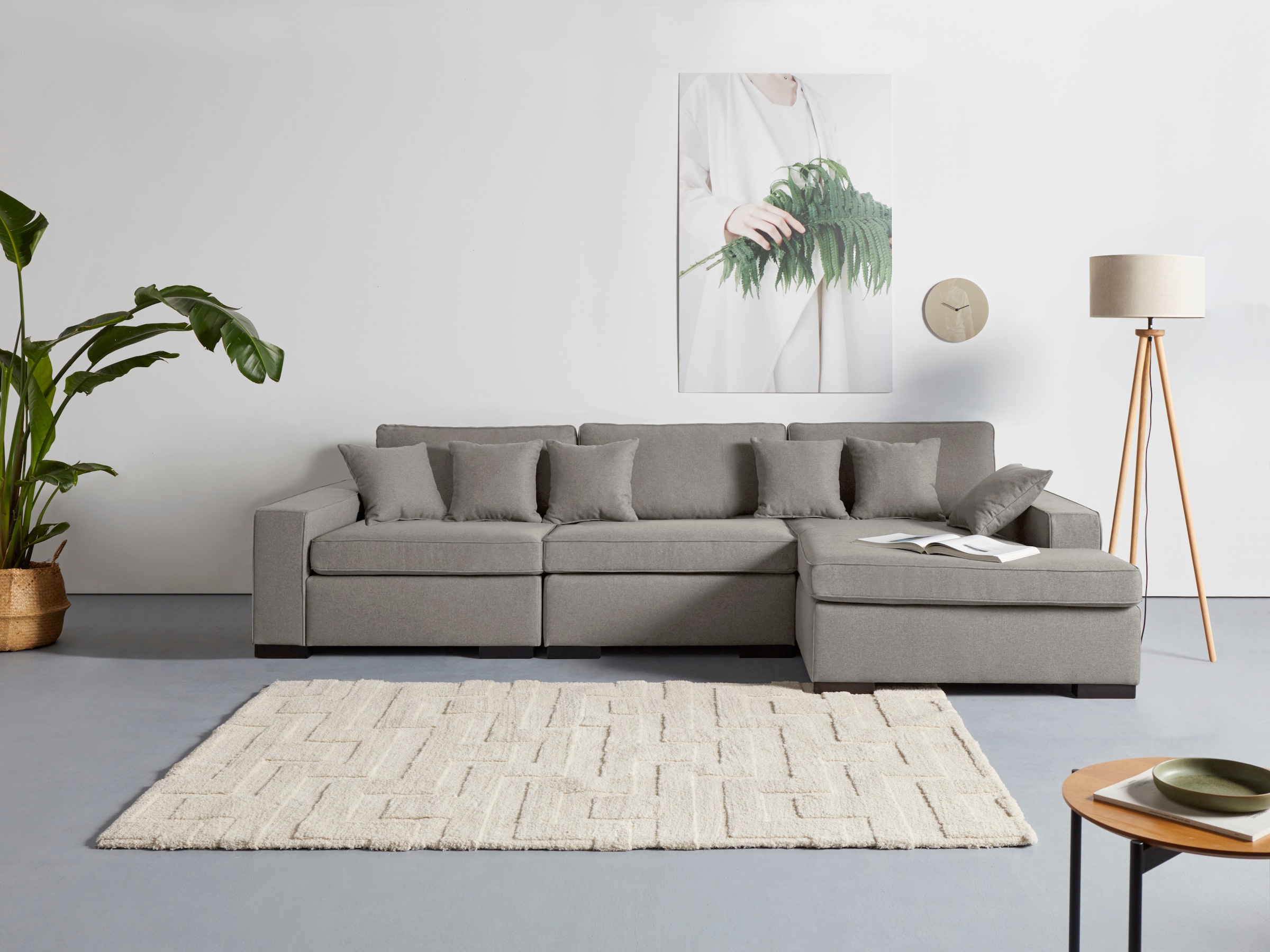 Guido Maria Kretschmer Home&Living Ottomane "Skara L-Form", Lounge-Sofa mit Federkernpolsterung, in vielen Bezugsvariant