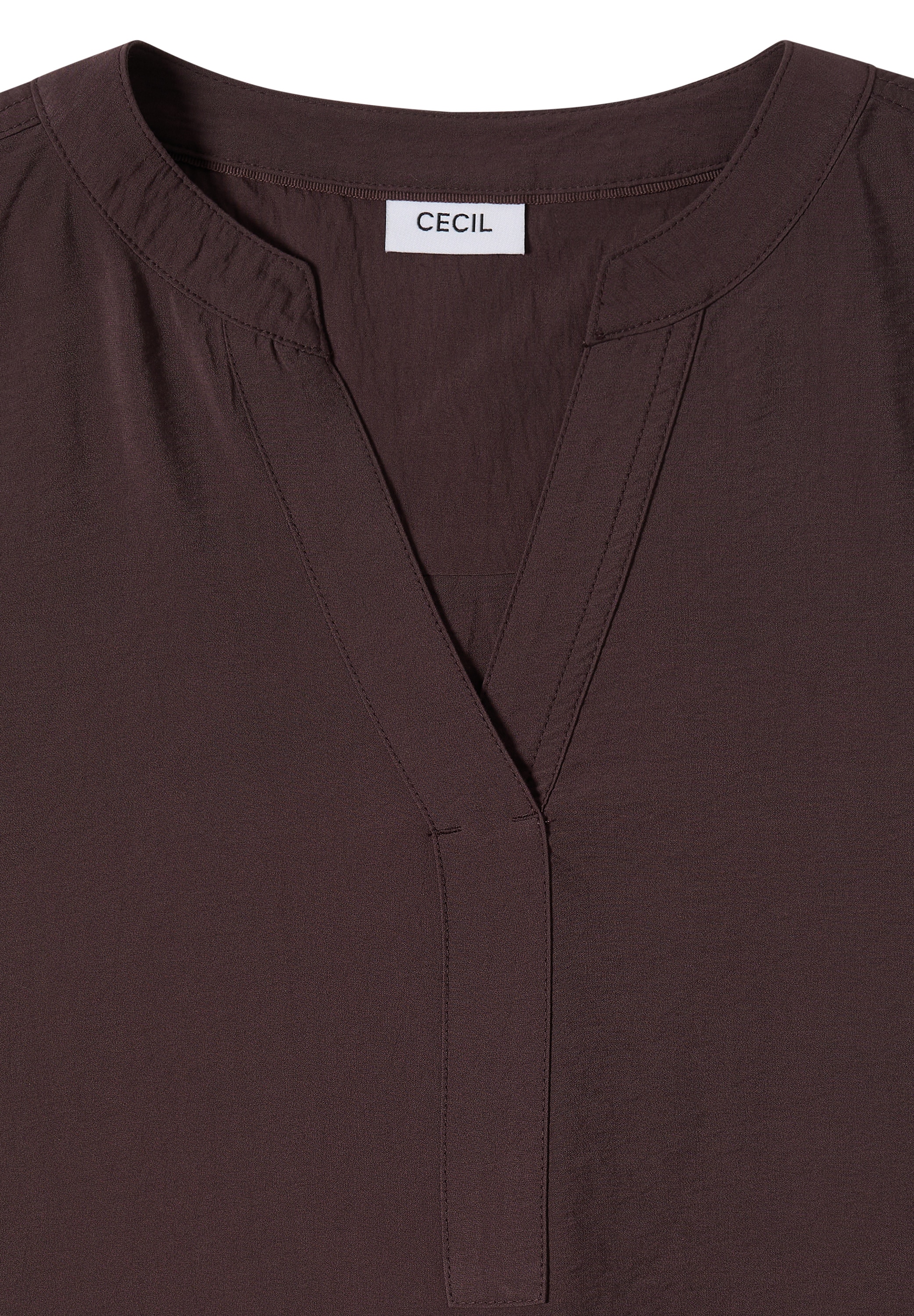 Cecil Sommerkleid Eingrifftaschen Viskosemix, Split Neck, knieumspielend