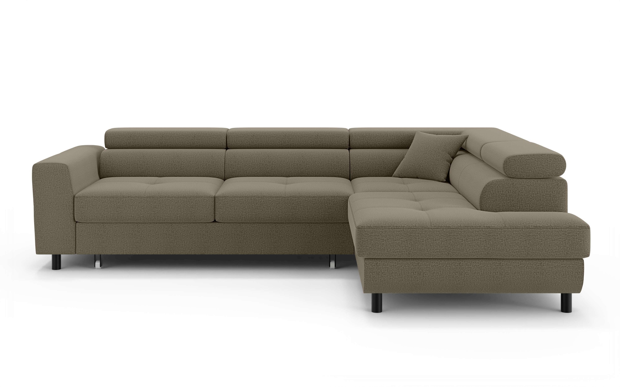 OTTO home Ecksofa »AADEN Schlafsofa mit verstellbaren Kopfstützen, B/T/H: 254/199/90 cm«, mit Bettfunktion und Bettkasten, Ottomane rechts/links bestellbar