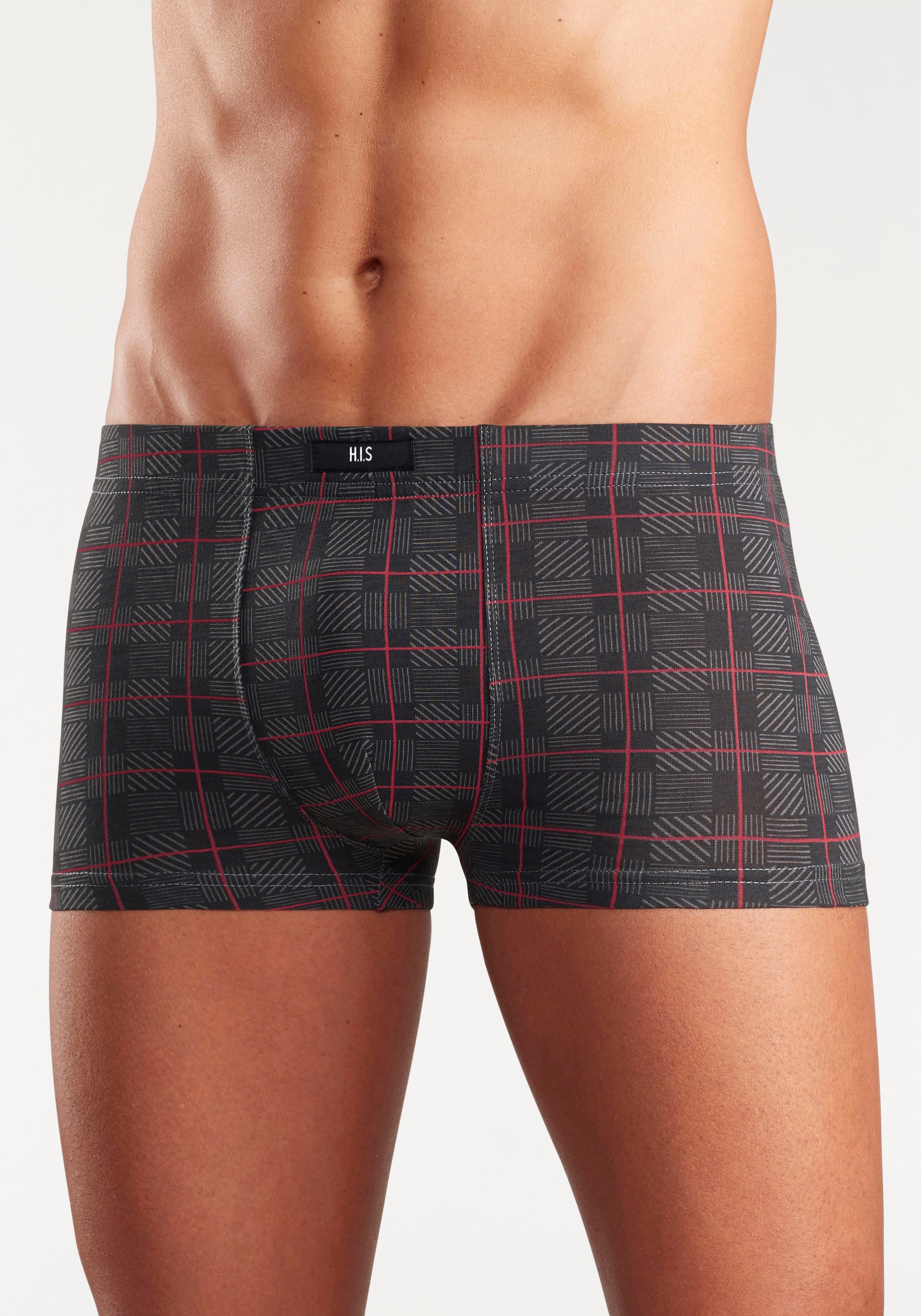 H.I.S Boxershorts, (Packung, 5 St.), in Hipster-Form aus Baumwoll-Stretch