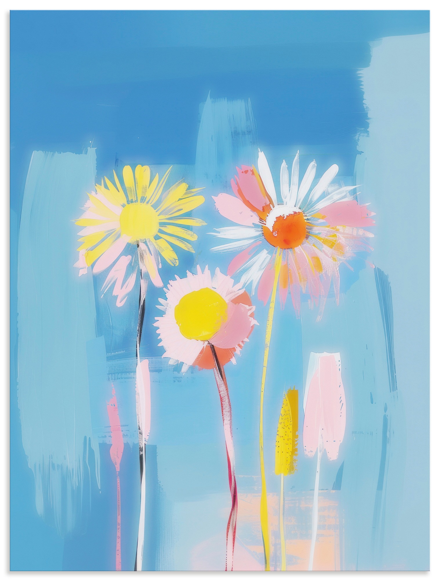 Wandbild ARTLAND, B:45cm H:60cm T:1cmfarbe bild(er): blau, Alu Dibond, Bilder, "Löwenzahn-Traumlandschaft", als Alubild, Leinwandbild, Poster,