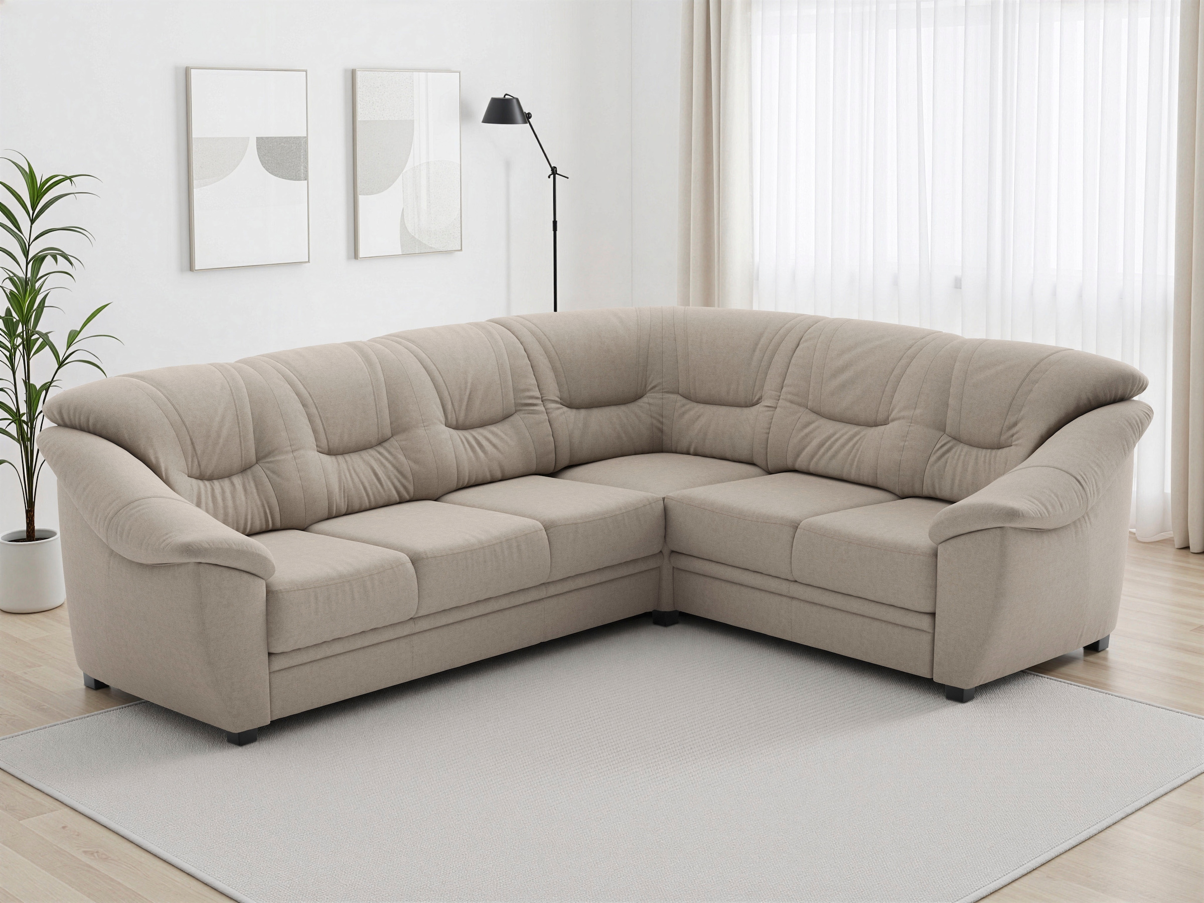 sit&more Ecksofa "Savona L-Form, B. 262 cm, Komfortsitz, Eckcouch mit Stoff- & Lederwahl" mit Schlaffunktion, Liegefl. 120x195 cm