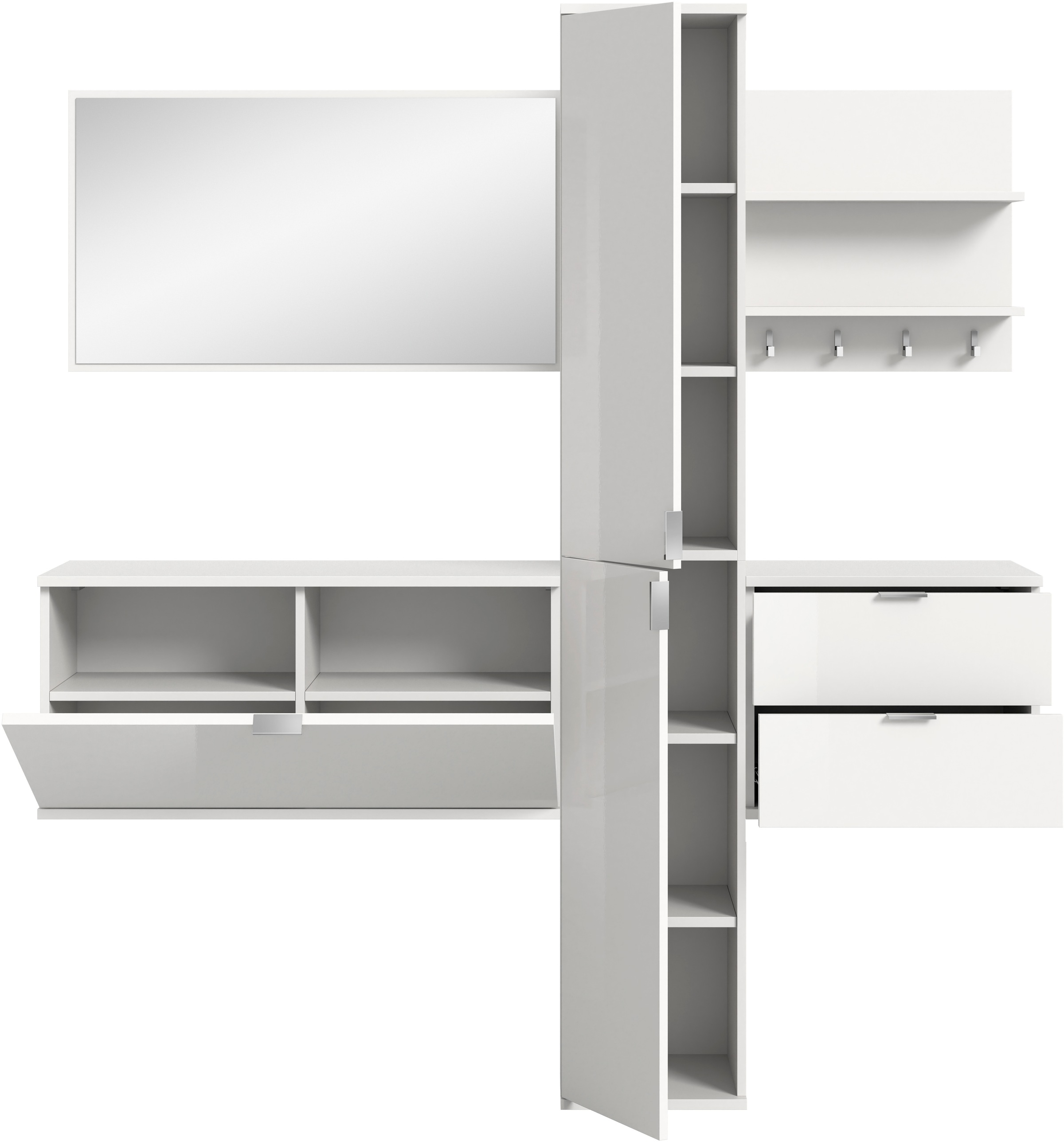 INOSIGN Garderoben-Set, (5 St.), Trondheim, Garderobenset 5-tlg., Breite 174 cm, Flur, Diele, Garderobe