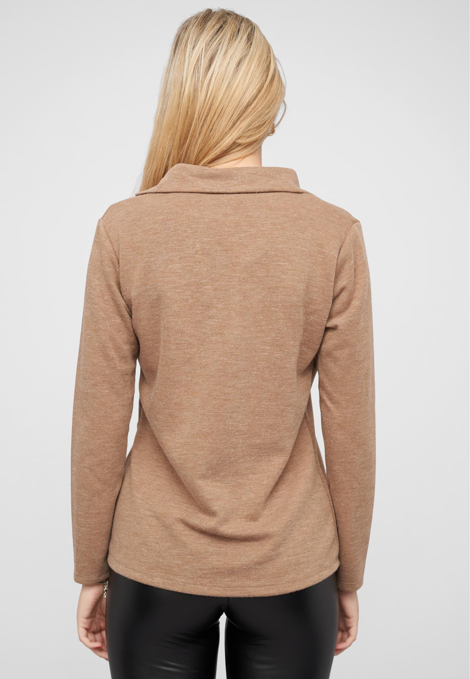 CLOUD 5IVE Sweater »CLOUD 5IVE Pullover mit asymetrischer Knopfleiste«