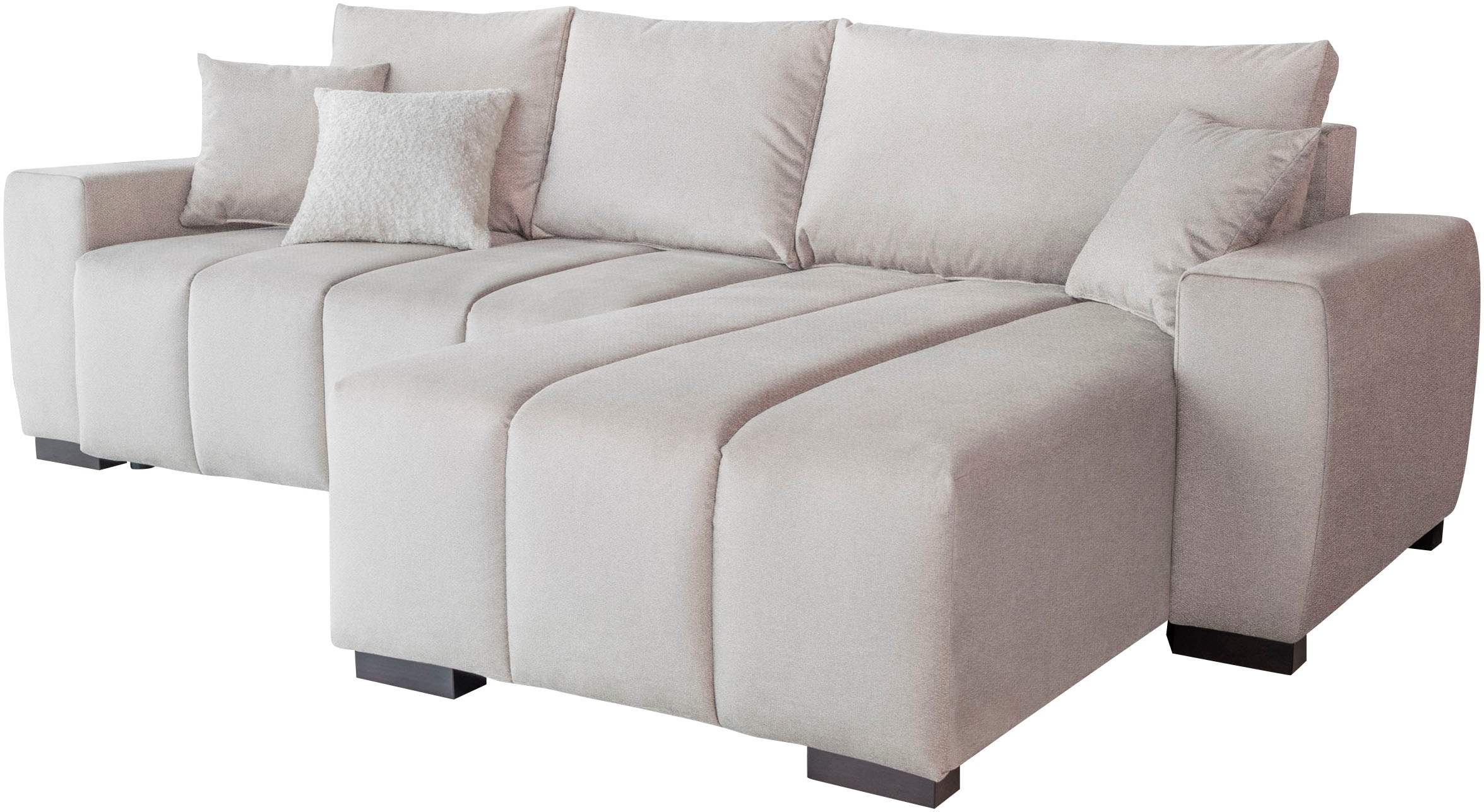 Home affaire Ecksofa "L-Form Bello" mit Bettfunktion, Bettkasten, Frei im R günstig online kaufen