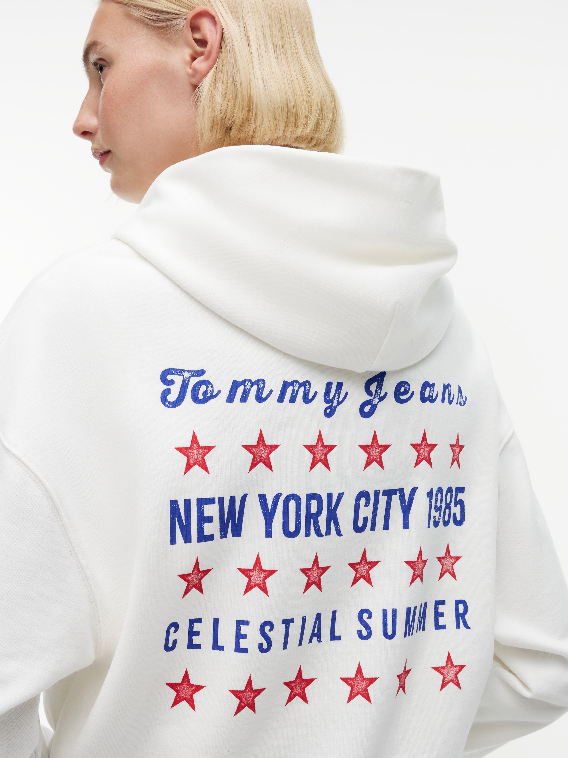 Tommy Jeans Kapuzensweatshirt »TJW BXY STAR NOVELTY HWK«, Baumwolle, Kängurutasche, Kapuze
