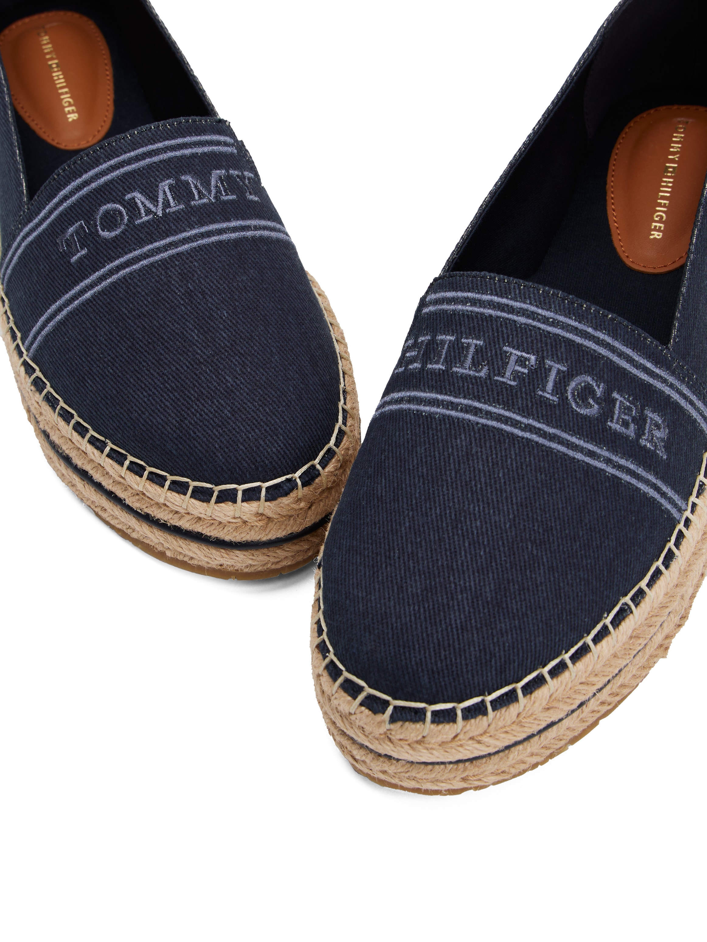 Thumbnail - Tommy Hilfiger Espadrille "DENIM PLATFORM ESPADRILLE", Plateau, Slipper, Schlupfschuh, Bequemschuh mit Bastbezug am Plat...
