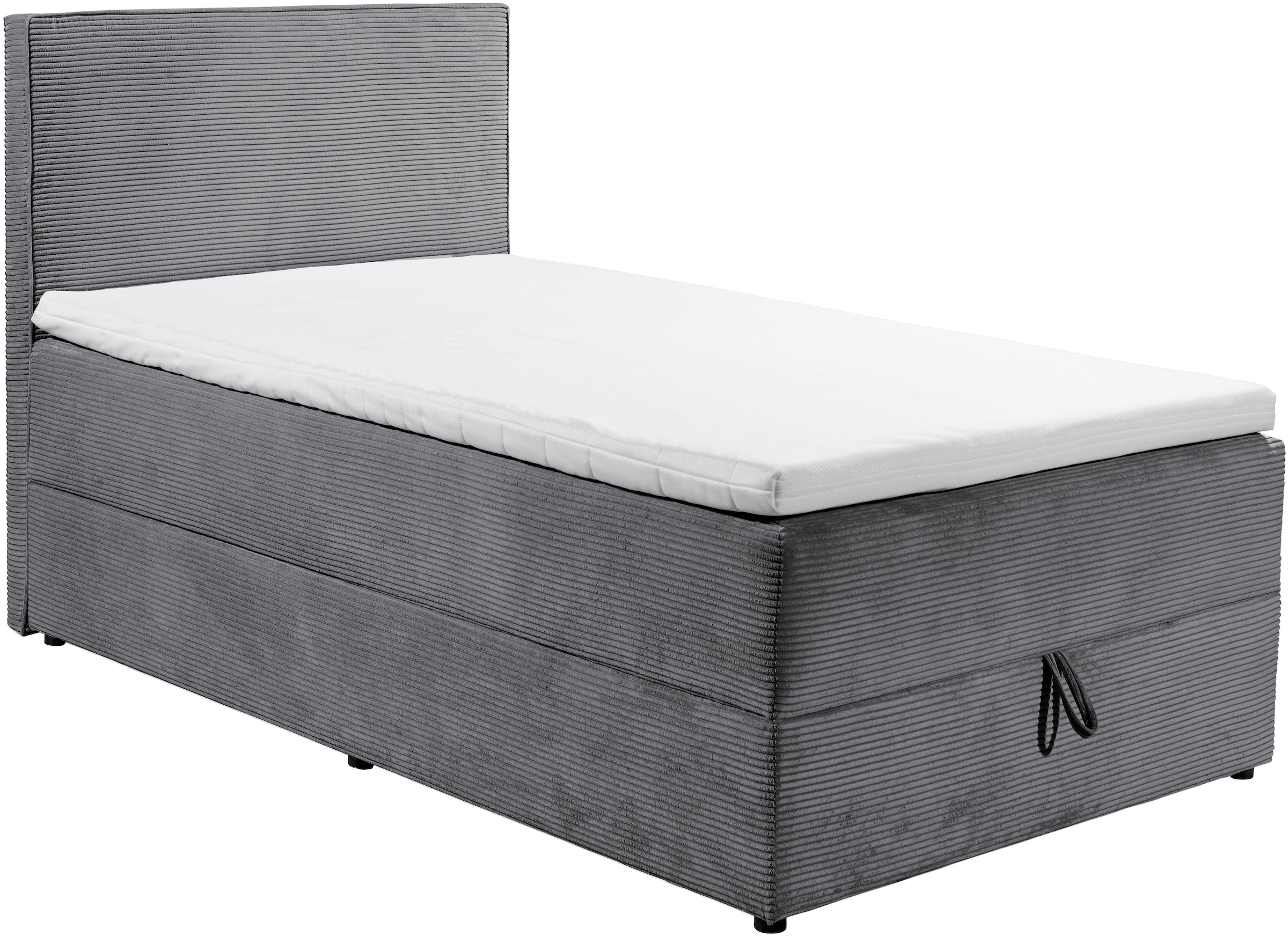 ED EXCITING DESIGN Boxbett »Larnaca«, Bezug aus Cord, inkl. Topper und Bettkasten
