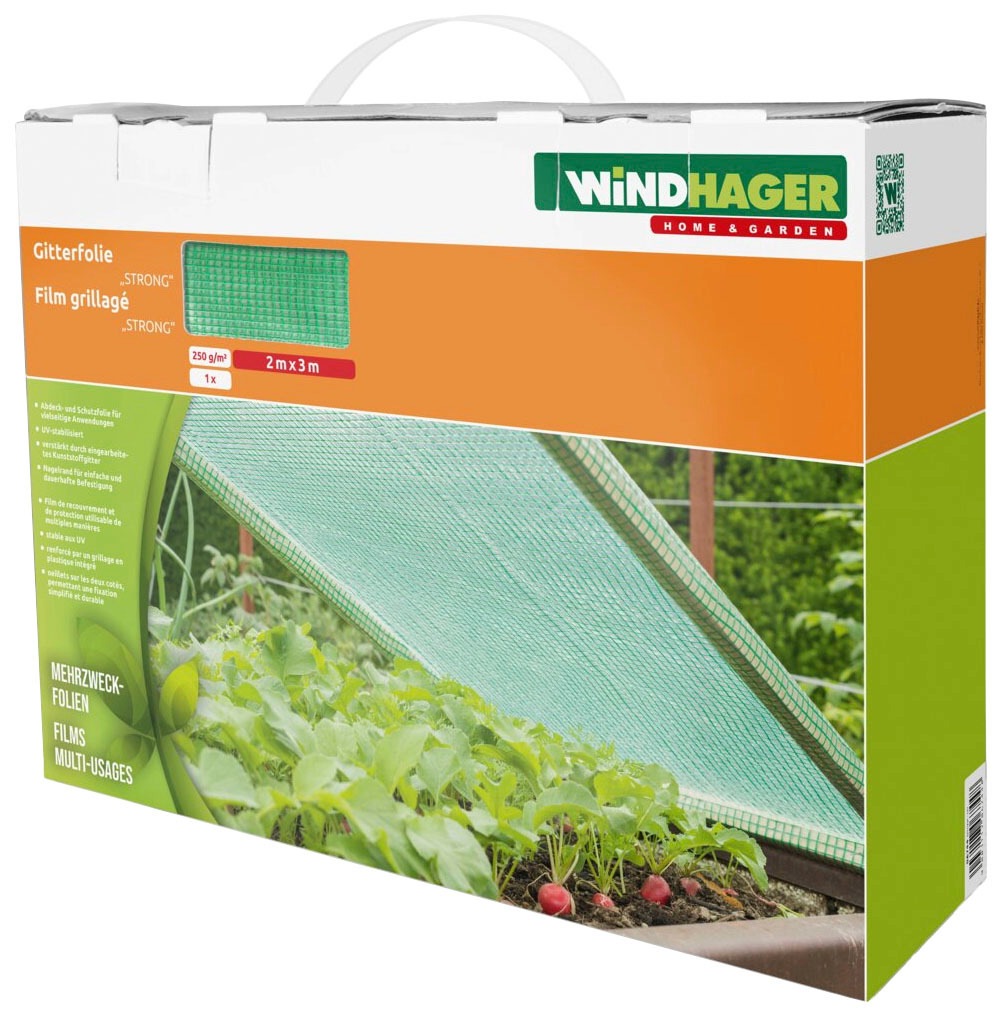 Windhager Gitterfolie "Strong, für den Terrassen- und Gartenbereich, Schutzfolie" verwendbar als Abdeckung, 3 x 2 m, oder 5 x 1,5 m, 250 g/m²