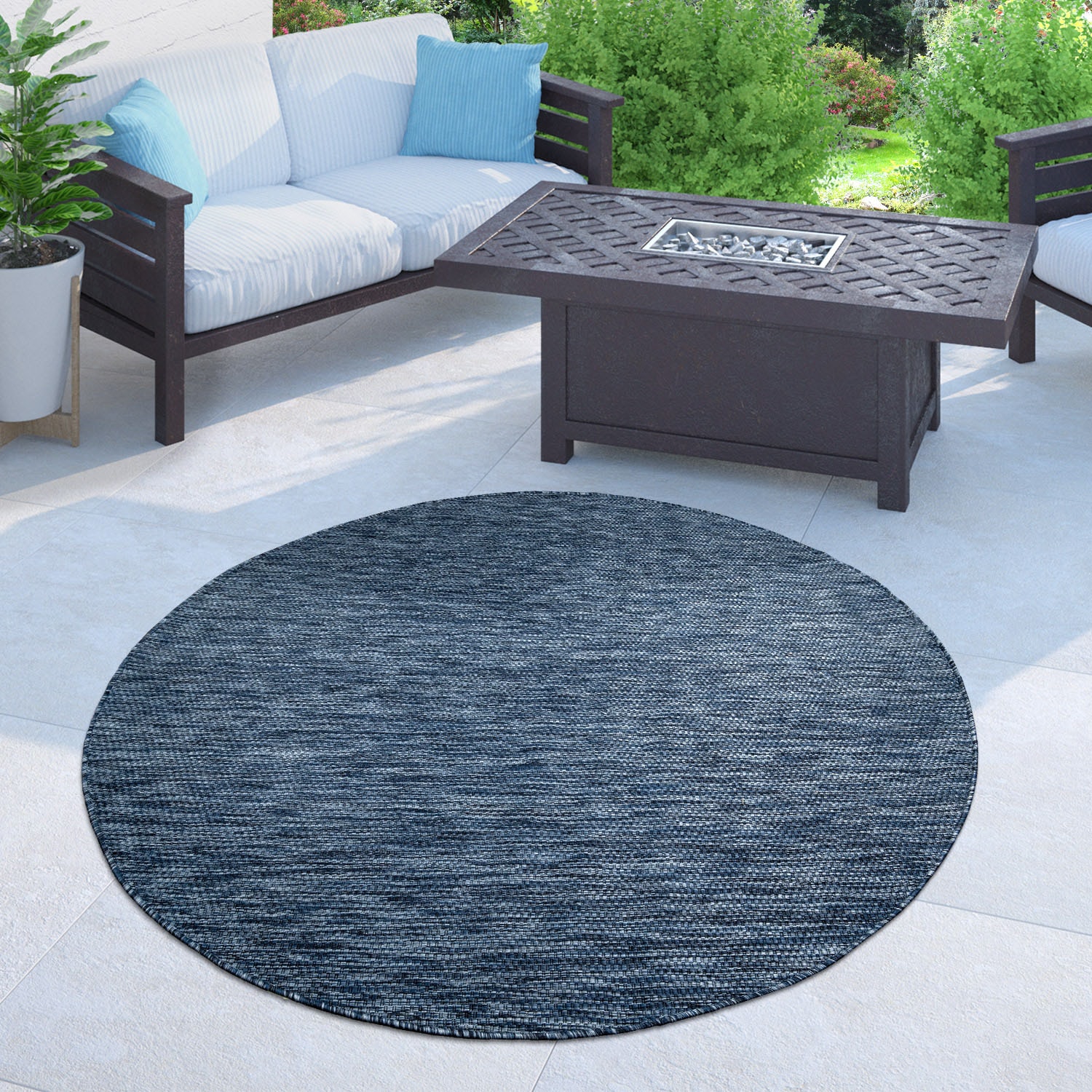 Home affaire Teppich »Venedig«, rund, 5 mm Höhe, In-und Outdoor geeignet, Flachgewebe,... kaufen