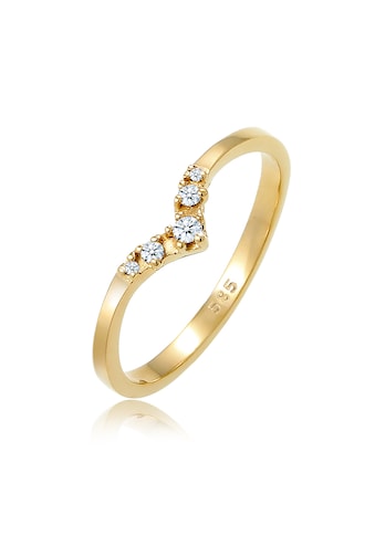 Diamore Verlobungsring »Verlobungsring V-Form Diamant 0.07 ct 585 Gelbgold« kaufen