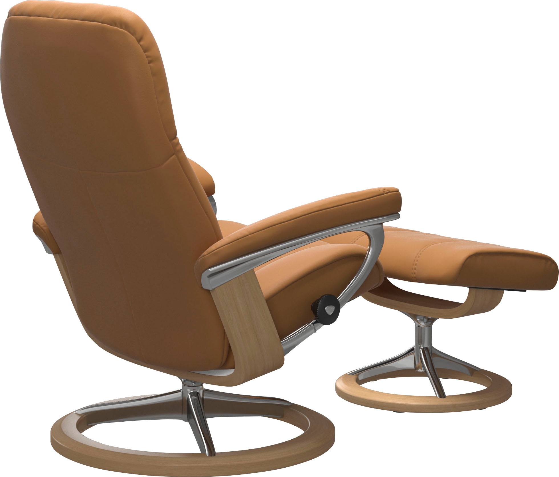 Stressless® Relaxsessel »Consul«, (Set, Relaxsessel mit Hocker), mit Hocker, mit Signature Base, Größe L, Gestell Eiche