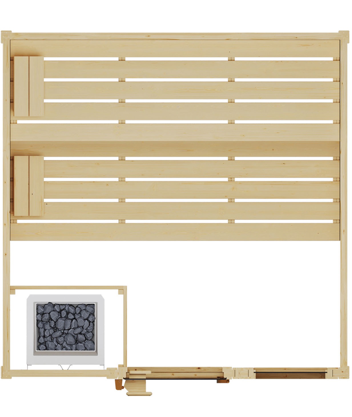 weka Sauna »Massivholzsauna VALIDA PLUS«, Blockbohlen, Fensterelement, moderne Ganzglastür