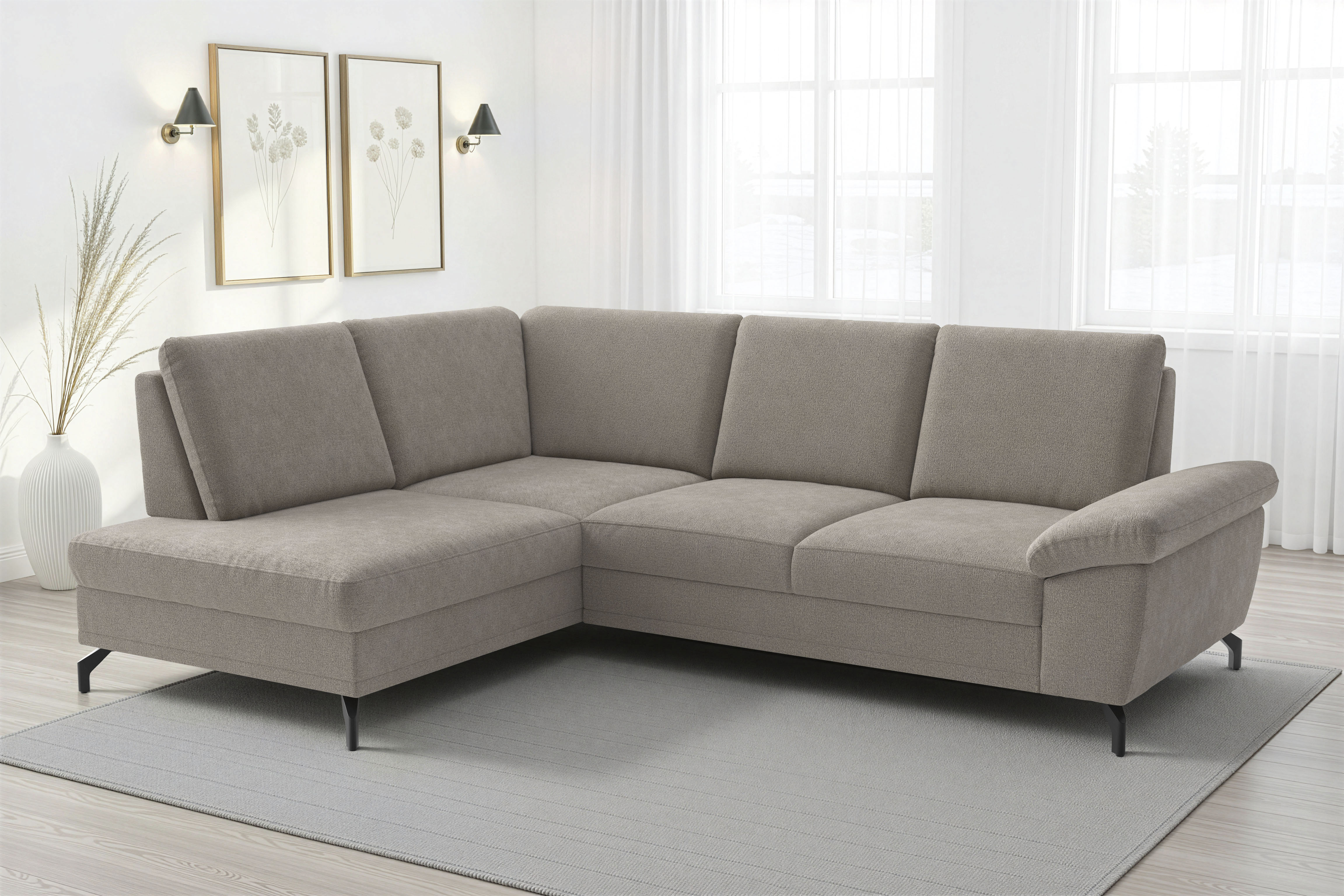 sit&more Ecksofa "Chelsea L-Form, B: 249 cm, Armteil- & Sitztiefenverstellung" optional Schlaffunktion und Bettkasten