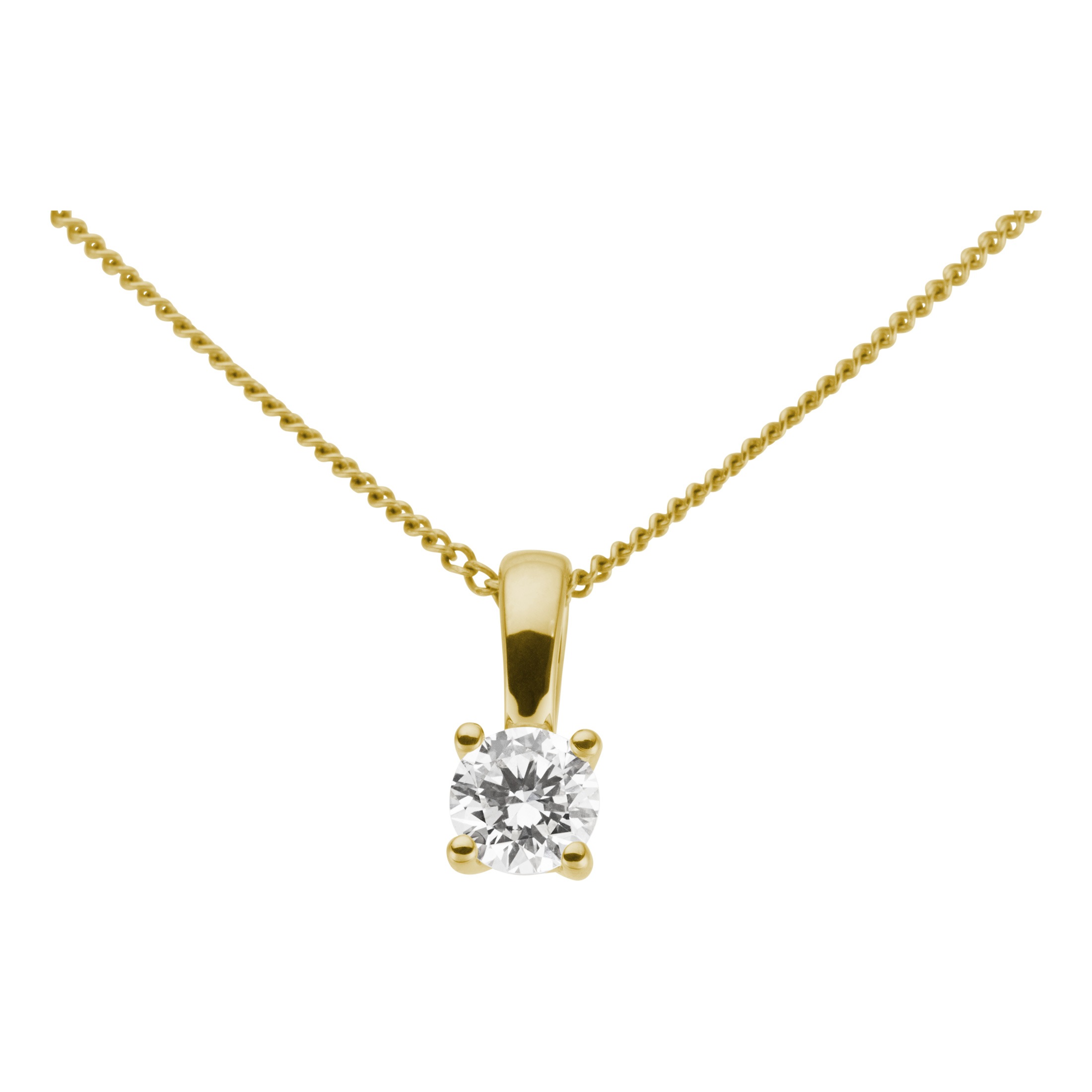 FIRETTI Damen Kettenanhänger "Schmuck Geschenk Gold 333 Halsschmuck Anhänger Solitär Lab Grown", 0,3 VS = sehr kleine Einschlüsse, Diamanten Gelbgold