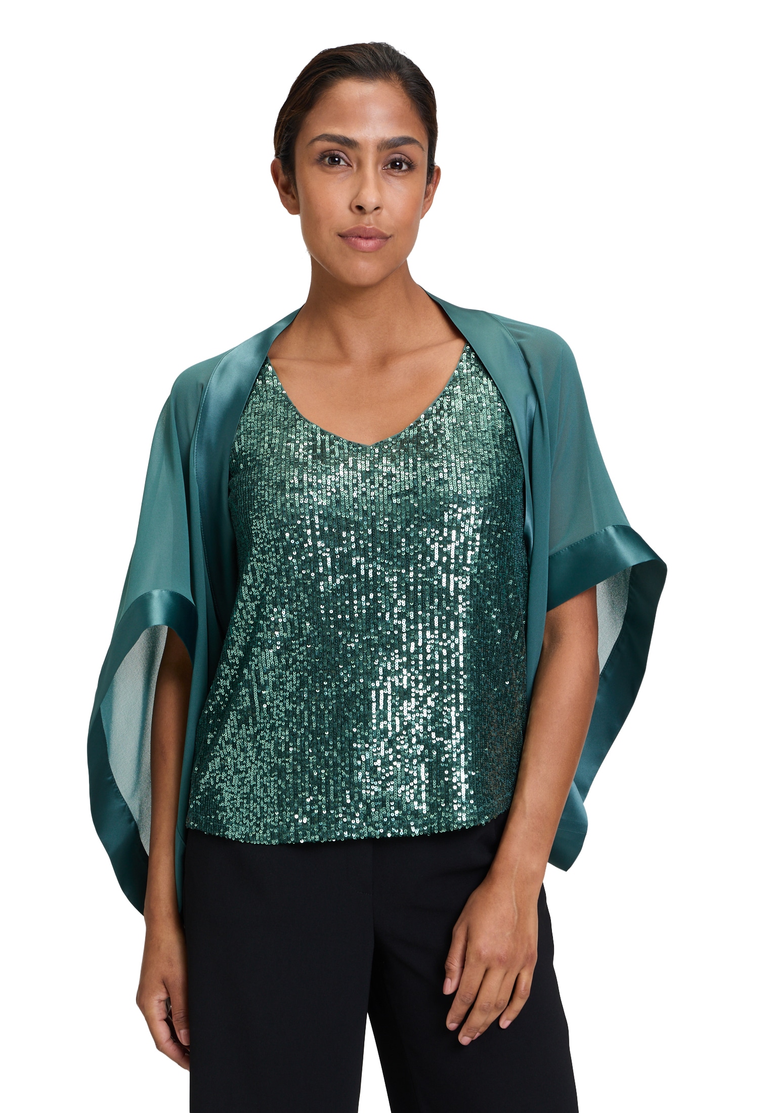 Vera Mont Bolerojacke "Vera Mont Damen Chiffonstola mit 3/4 Arm", ohne Kapu günstig online kaufen