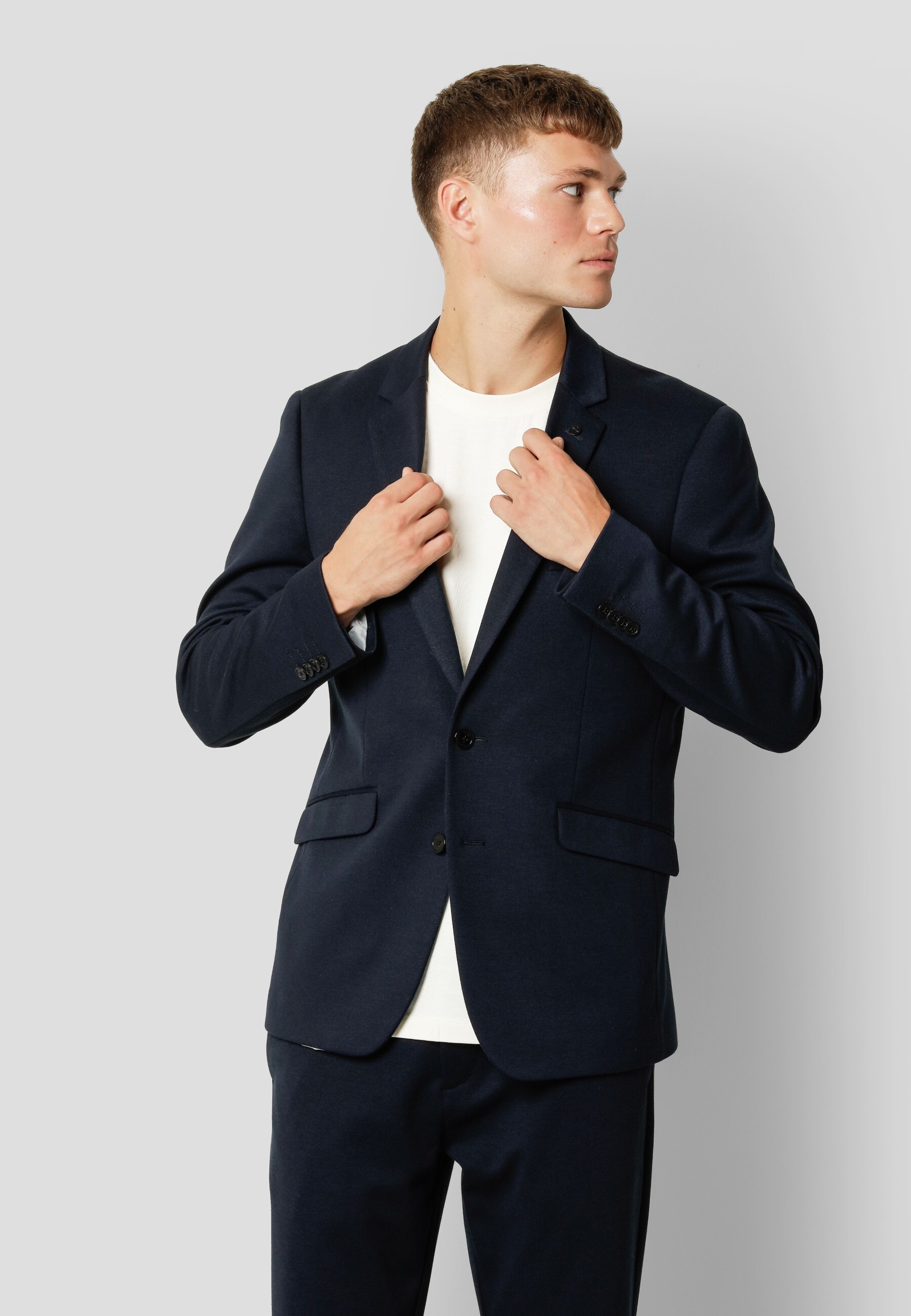Clean Cut Copenhagen Winterjacke »Clean Cut Copenhagen Milano Jersey Blazer« 1 Stk. tlg. ohne Kapuze