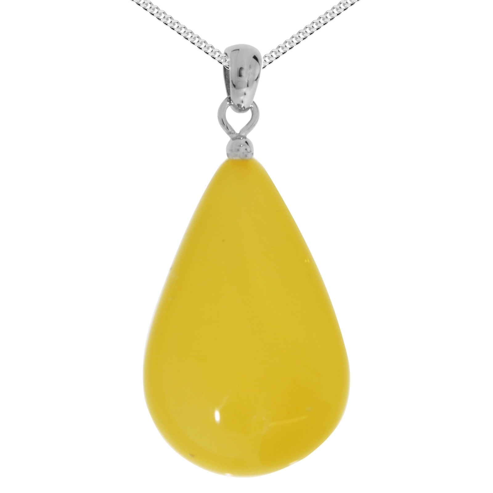 Kette mit Anhänger OSTSEE-SCHMUCK "- Tropfen ca. 30 mm lang - Silber 925/000 - Bernstein" Gr. 42, silber (silber 925, silberfarben, weiß), Schmuck_Sets, Damen, 42, Silber 925 (Sterlingsilber)