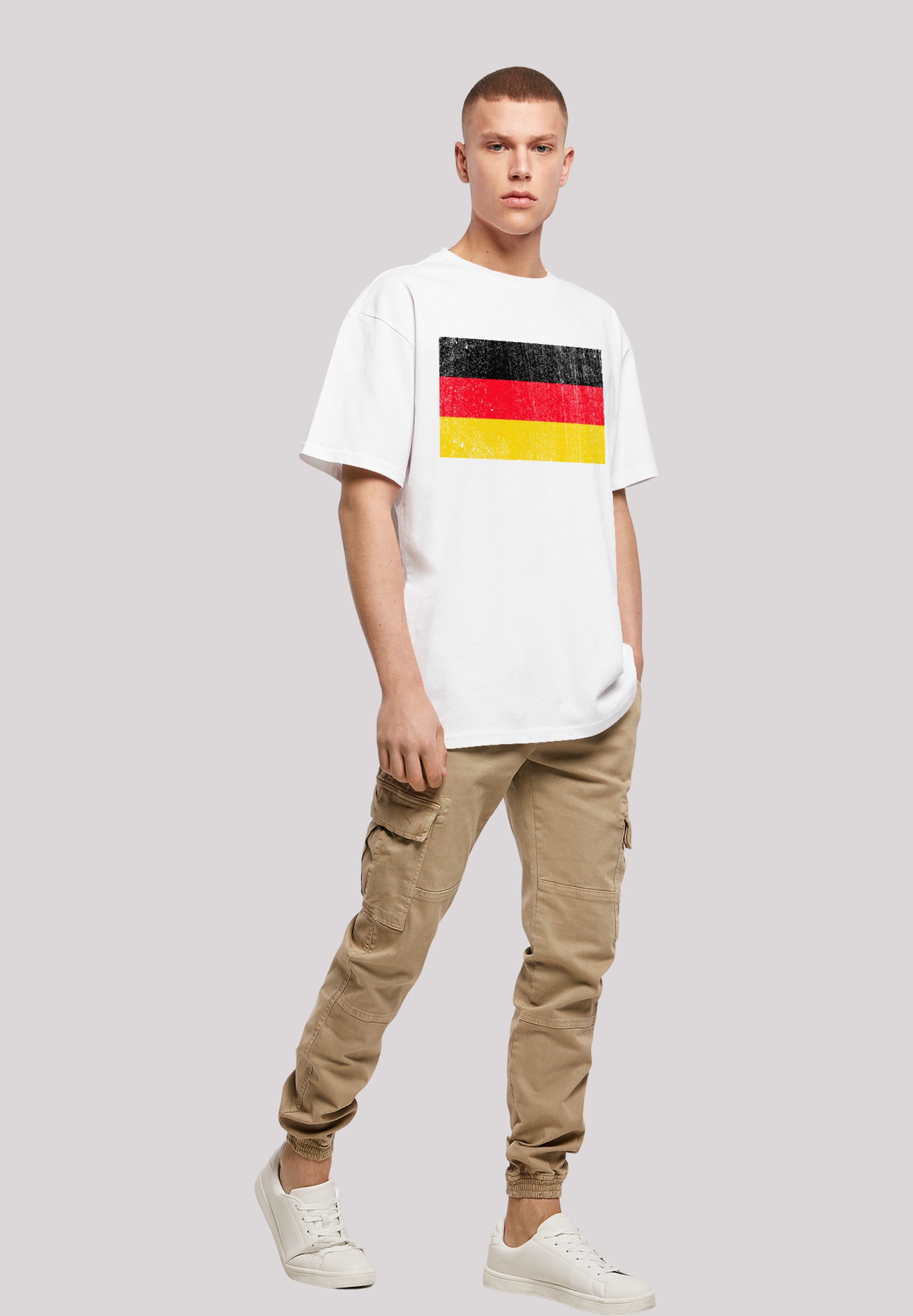 F4NT4STIC T-Shirt »Germany Deutschland Flagge distressed«, Print