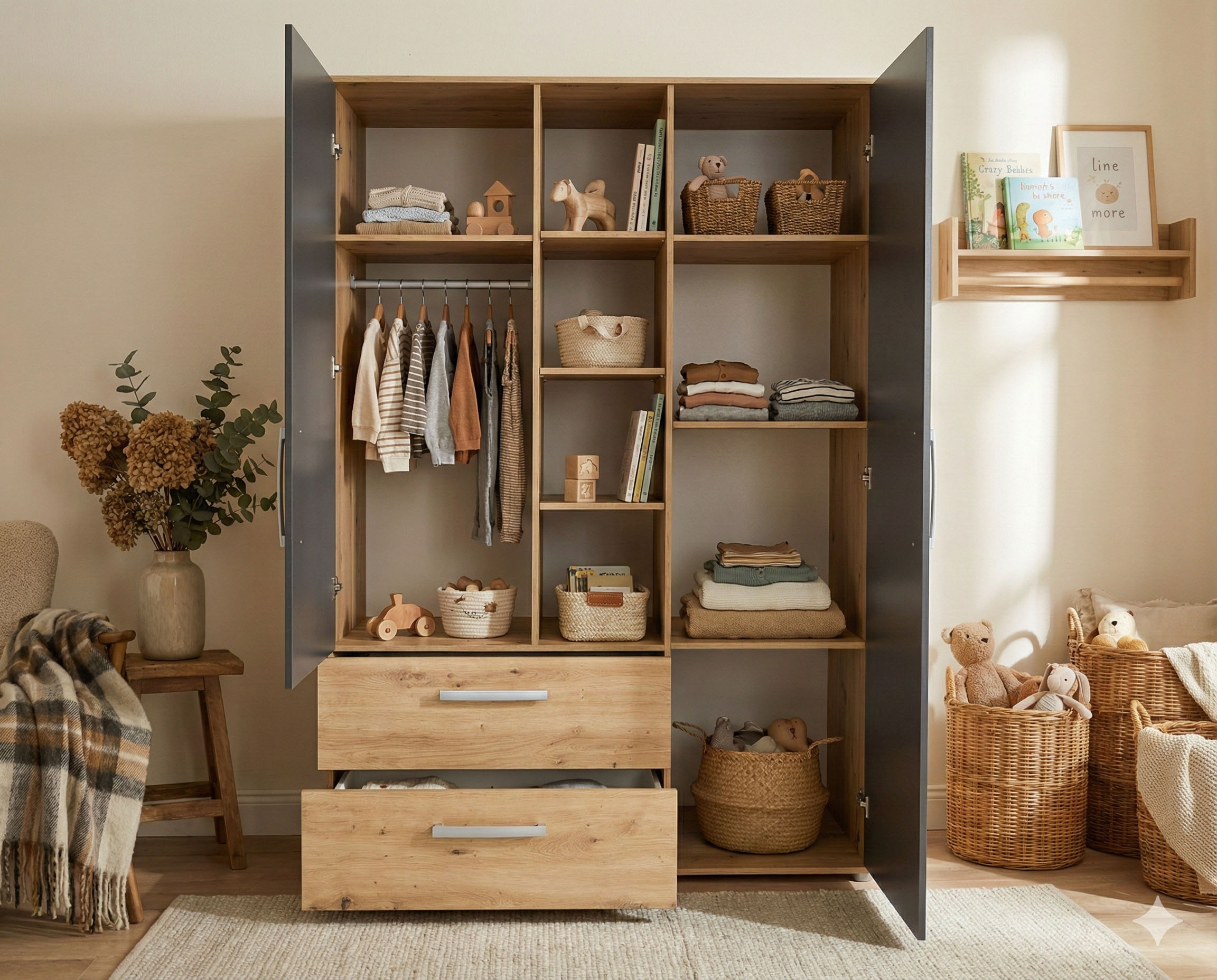 arthur berndt Jugendzimmer-Set »Kinderzimmer »Alessio« Set 4-teilig« Set, 4 Stk. tlg. Modernes Kleinkinderzimmer - Set