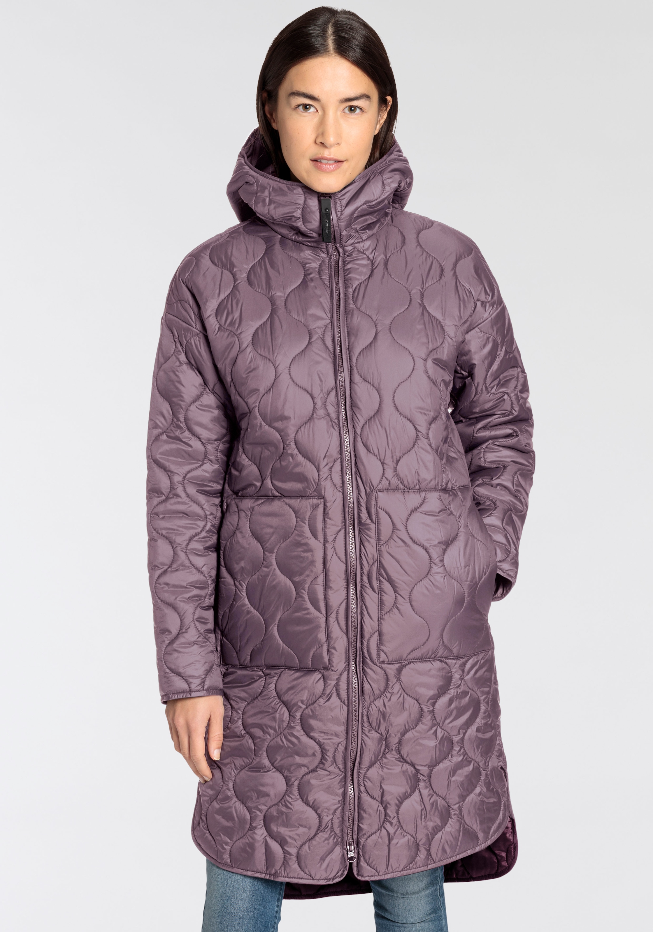 Icepeak Steppmantel "AALEA" winddichtes Material, mit fester Kapuze und Ton günstig online kaufen