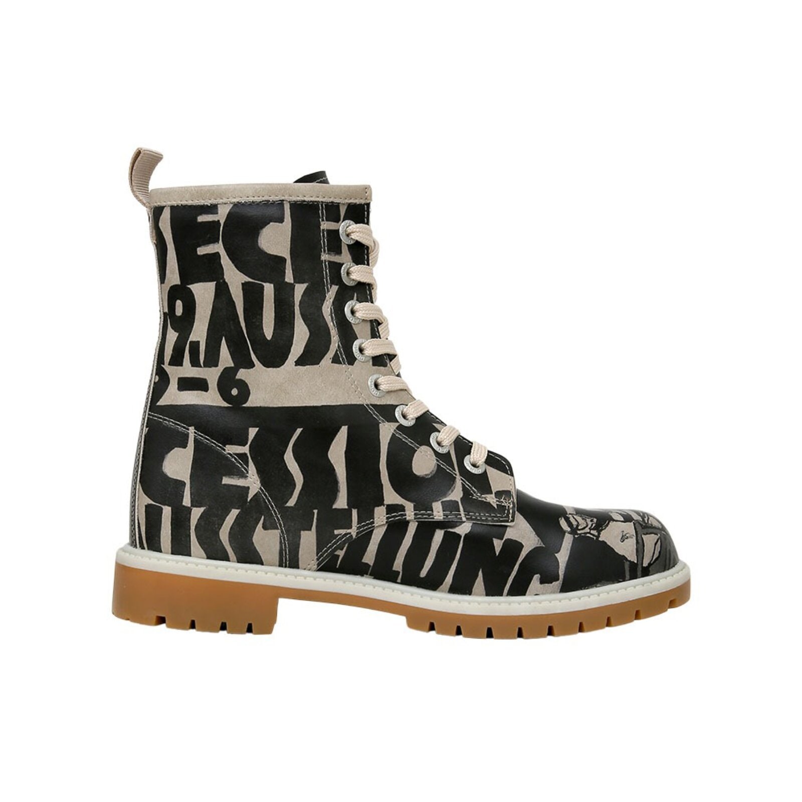 DOGO Schnürboots »Longe Boots Schnürstiefel Supper Blackwhite Damen Stiefeletten«, Handgefertigt