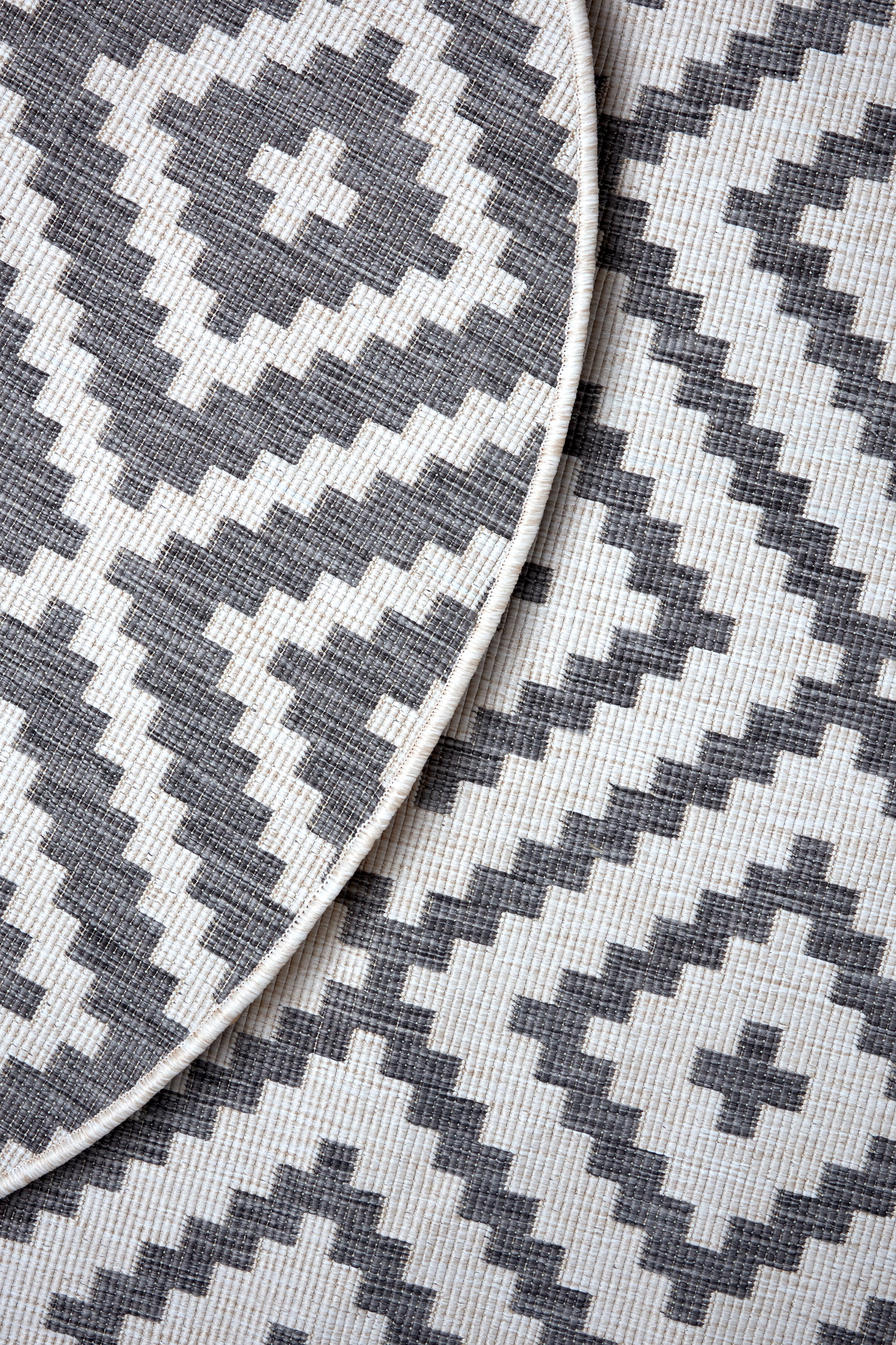 my home Teppich »Ronda Wendeteppich«, rund, 5 mm Höhe, Sisal-Optik, Flachgewebe, In- und Outdoor, geometrisches Boho Design