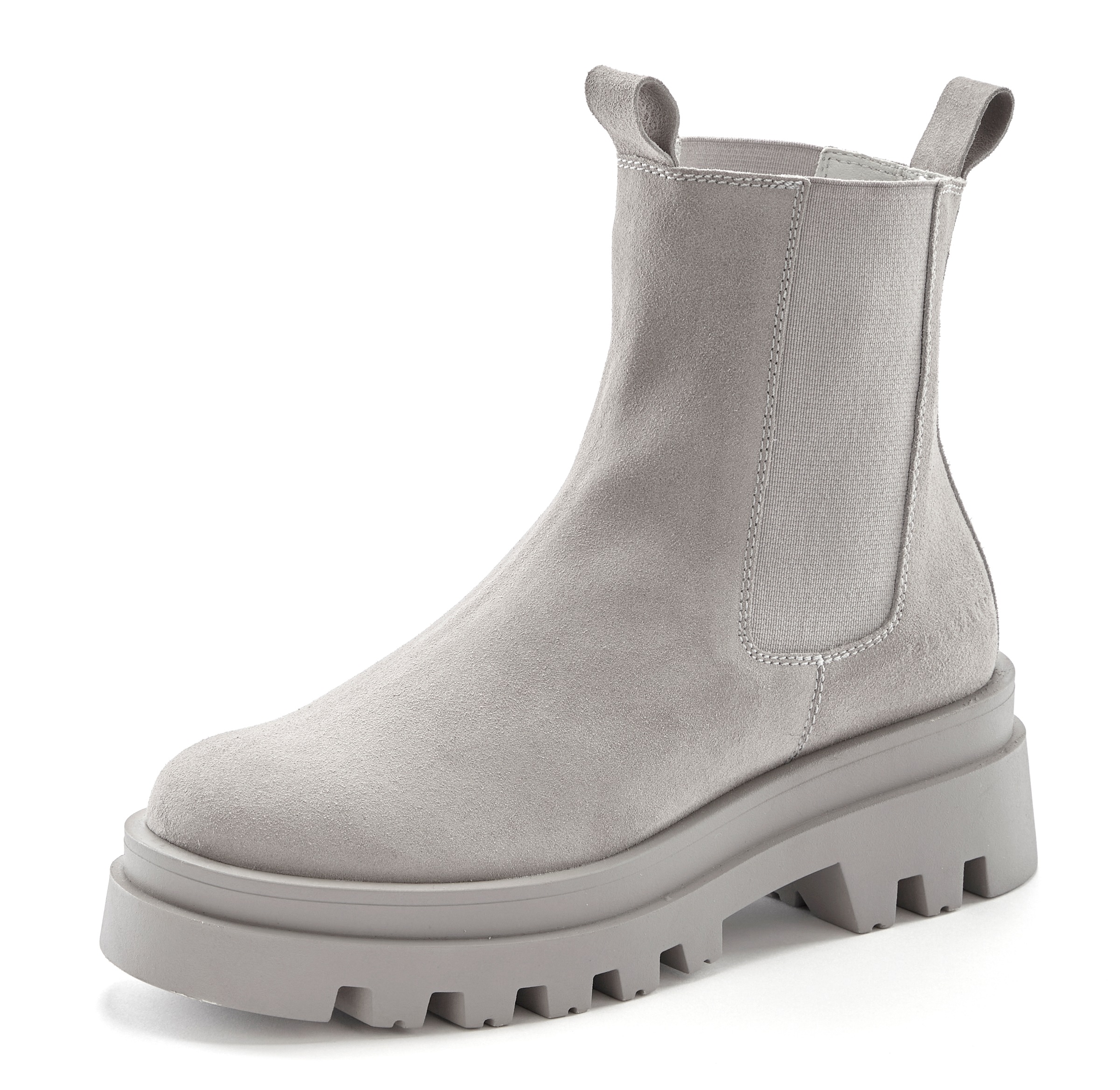 Elbsand Chelseaboots, Veloursleder-Stiefelette, Ankle-Boot, Profilstiefelette