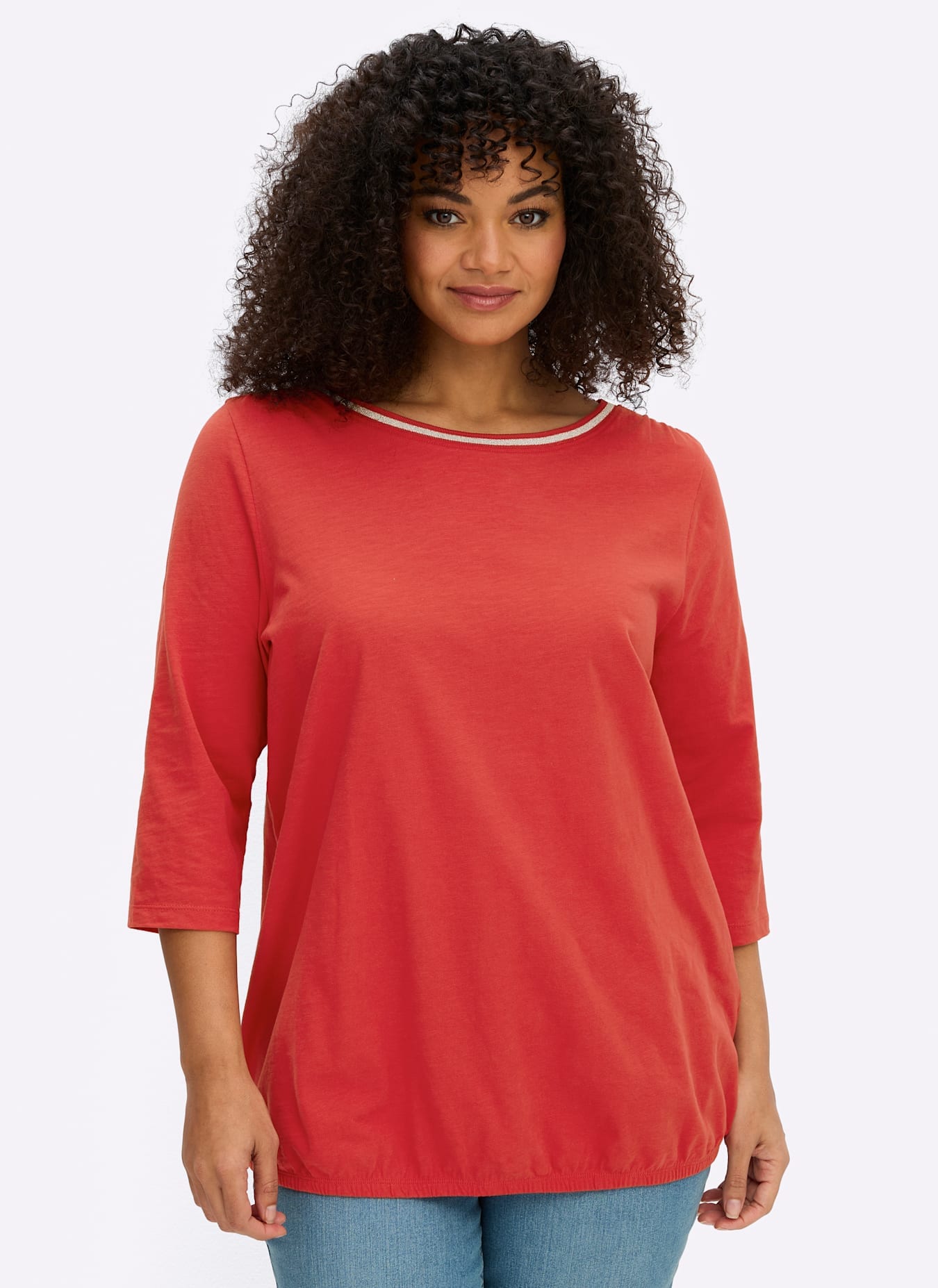 Sheego Rundhalsshirt "3/4-Arm-Shirt" 1